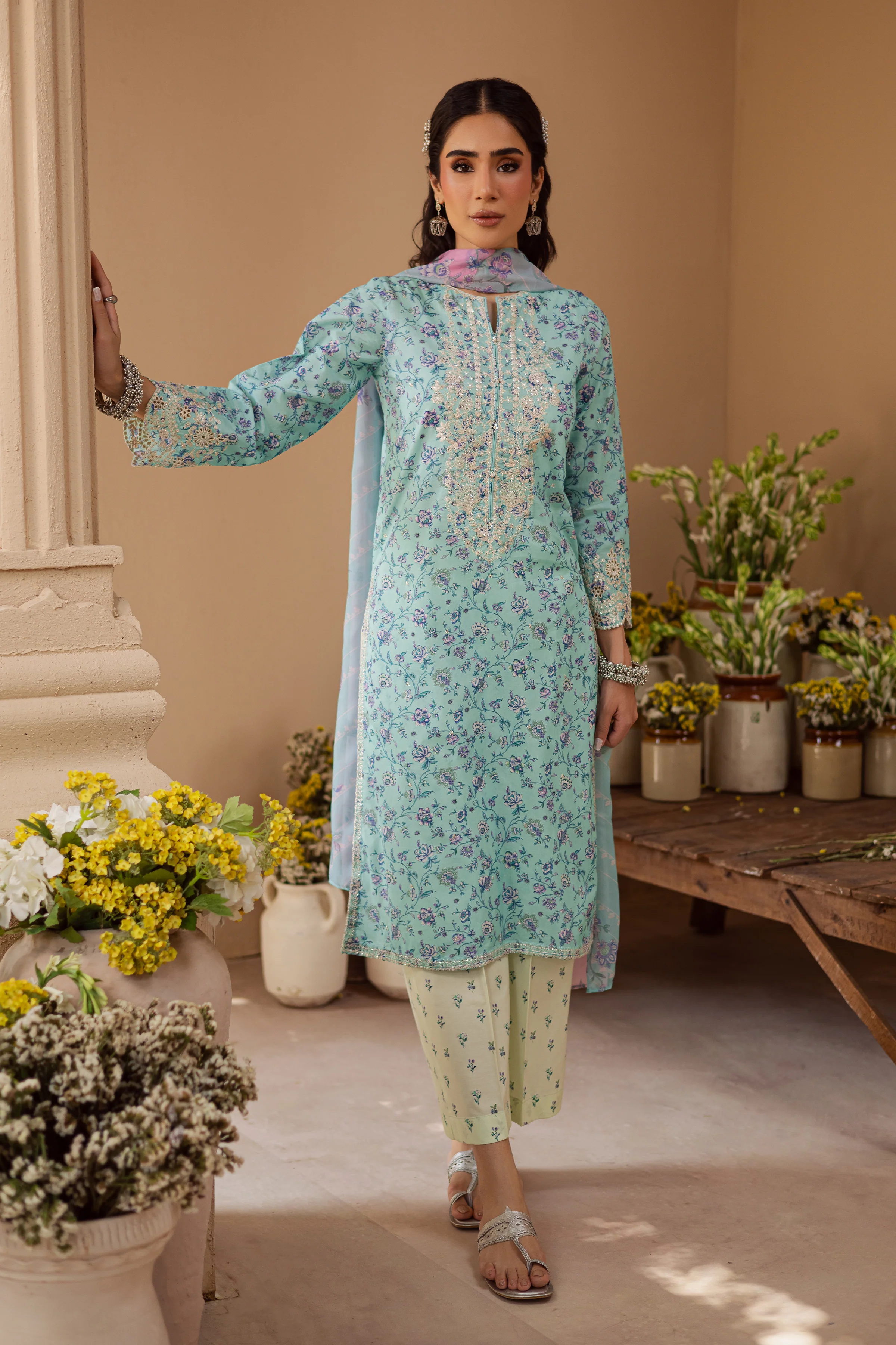 Blush 3Pc - Festive Eid Prints - Image 5