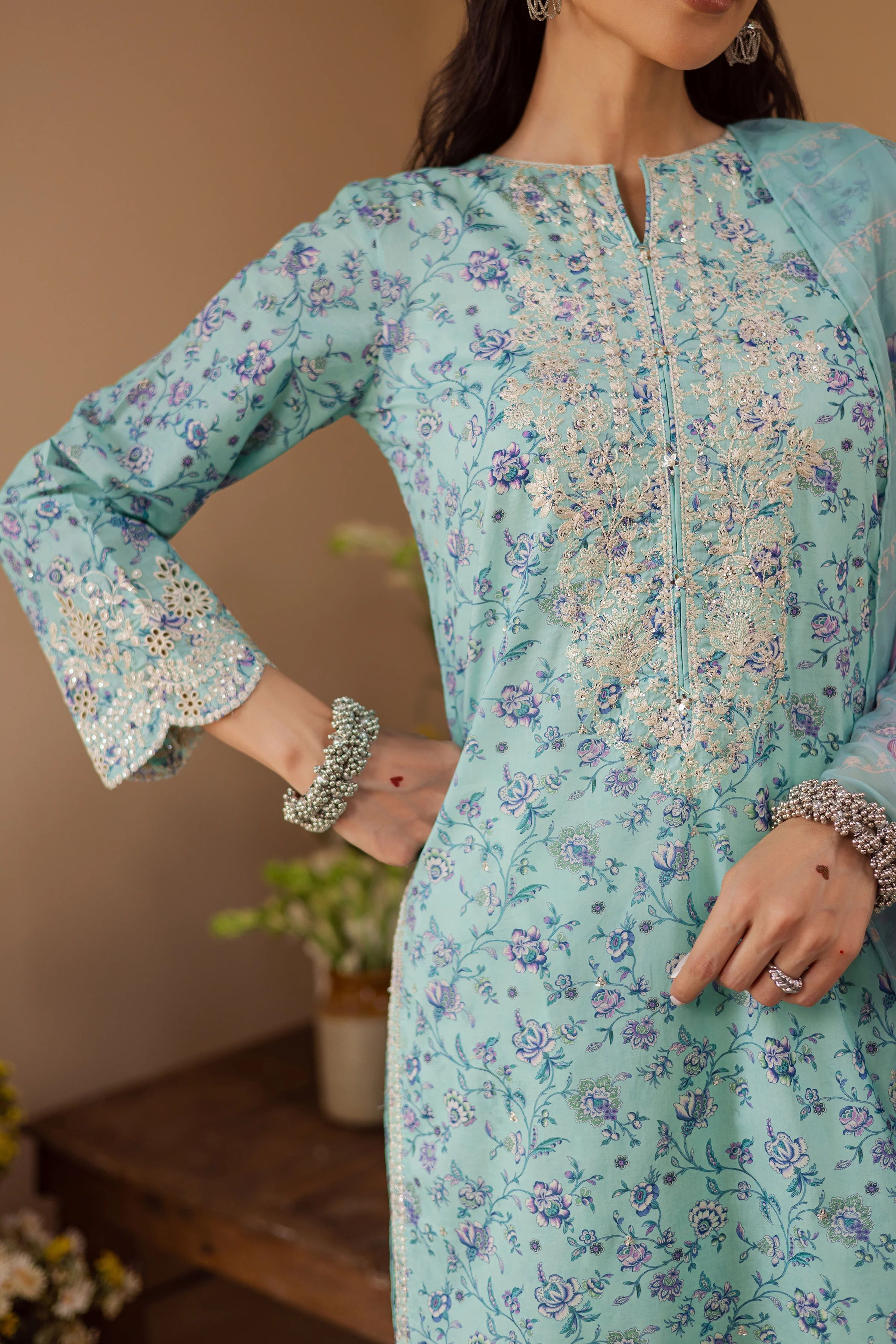 Blush 3Pc - Festive Eid Prints - Image 8