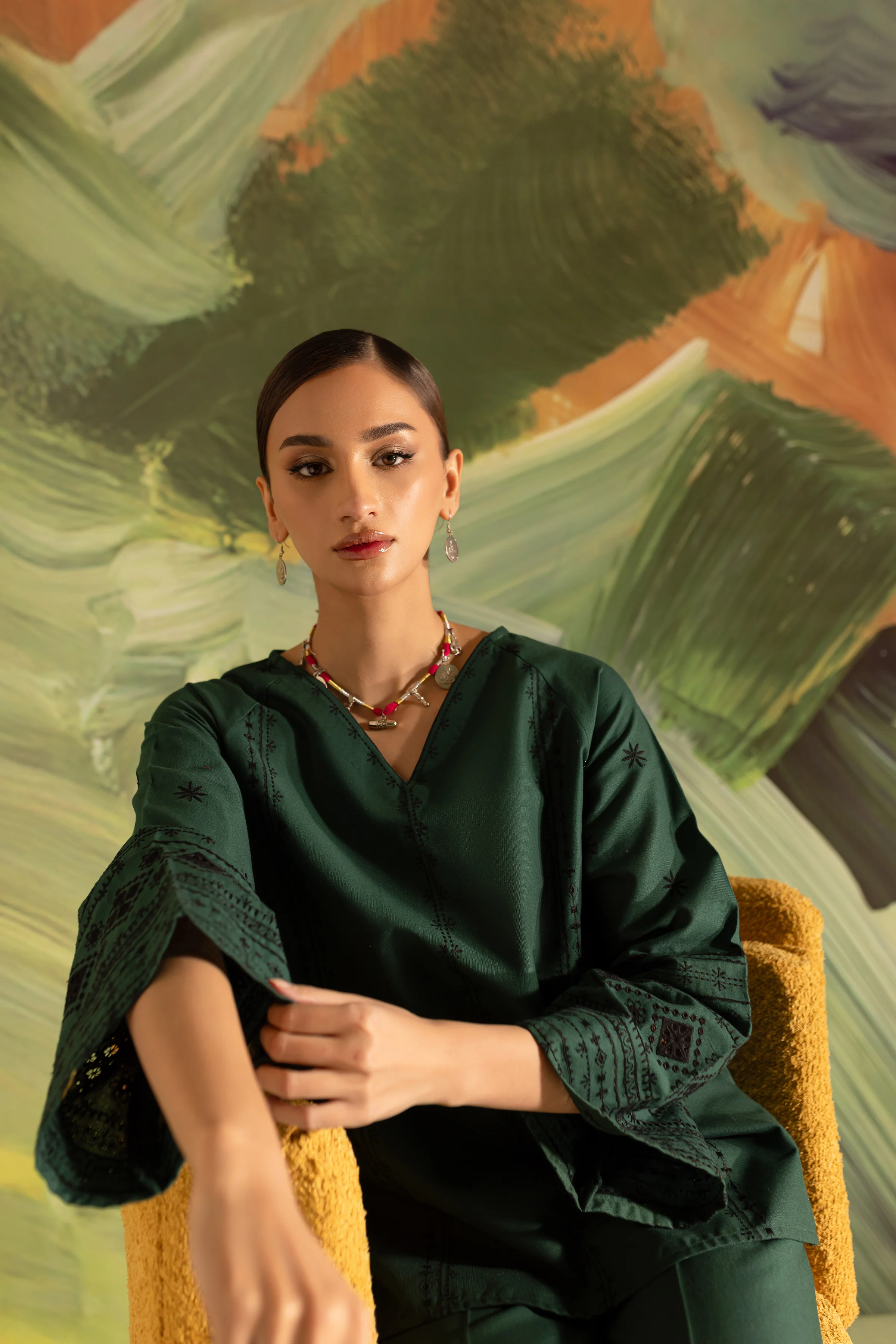 Bottle Gum 2Pc - Embroidered Khaddar Dress - Image 7