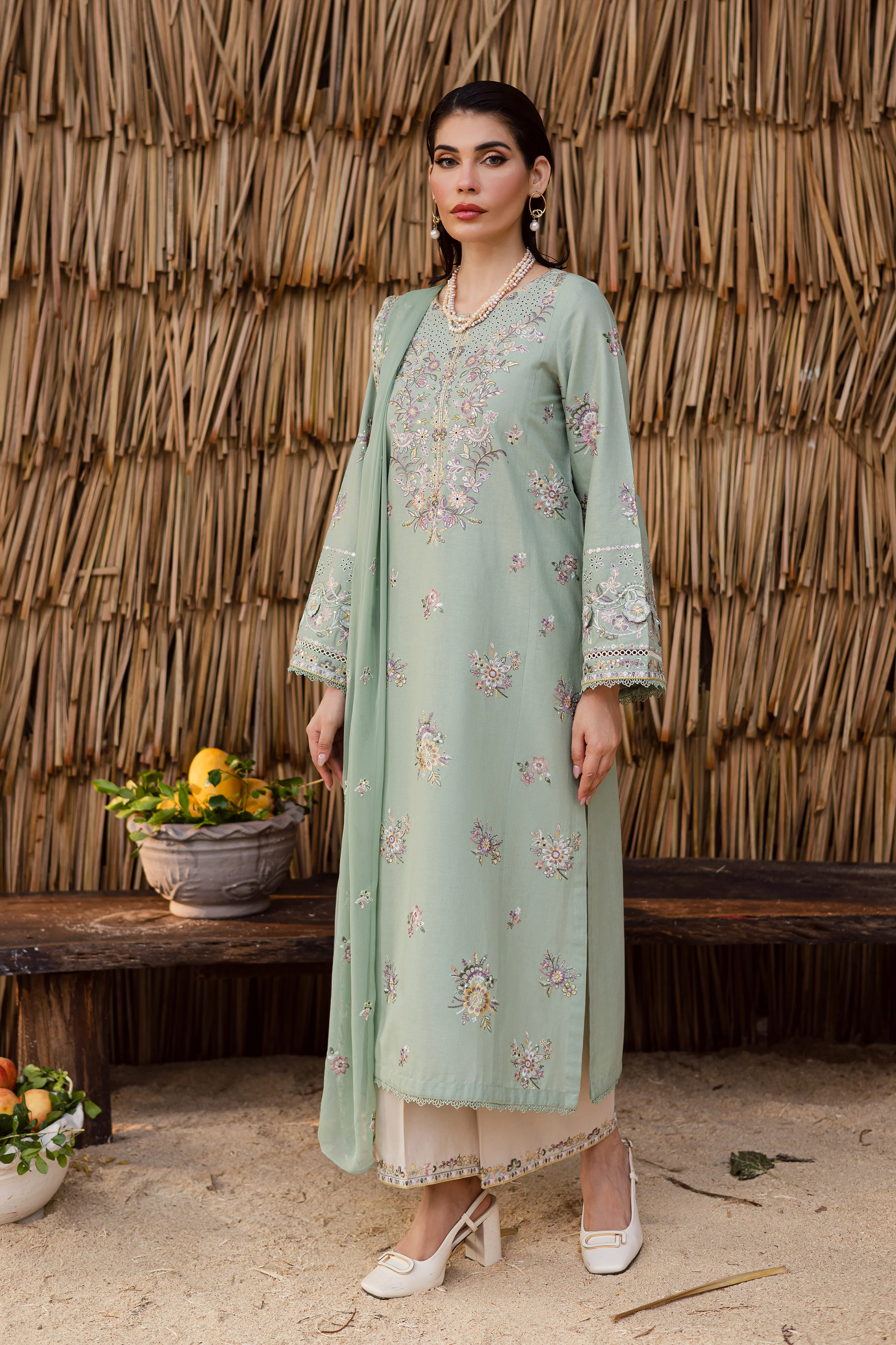 Brandon 3Pc - Embroidered Khaddar Dress - Image 5
