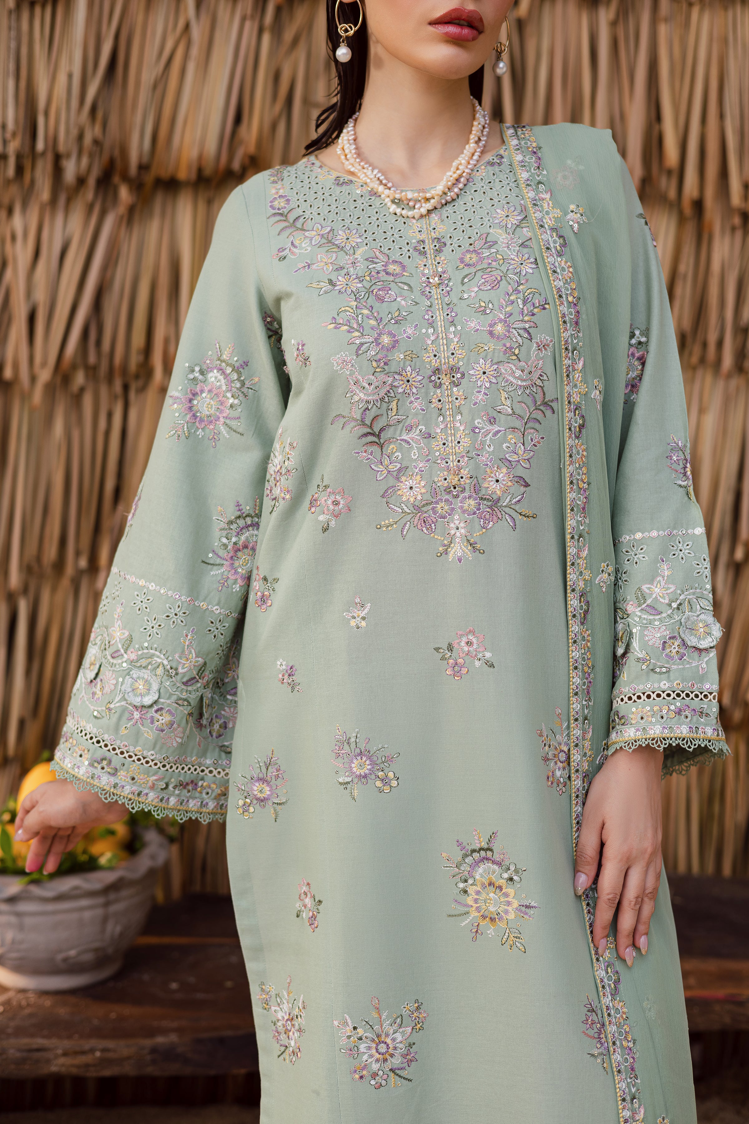 Brandon 3Pc - Embroidered Khaddar Dress - Image 7