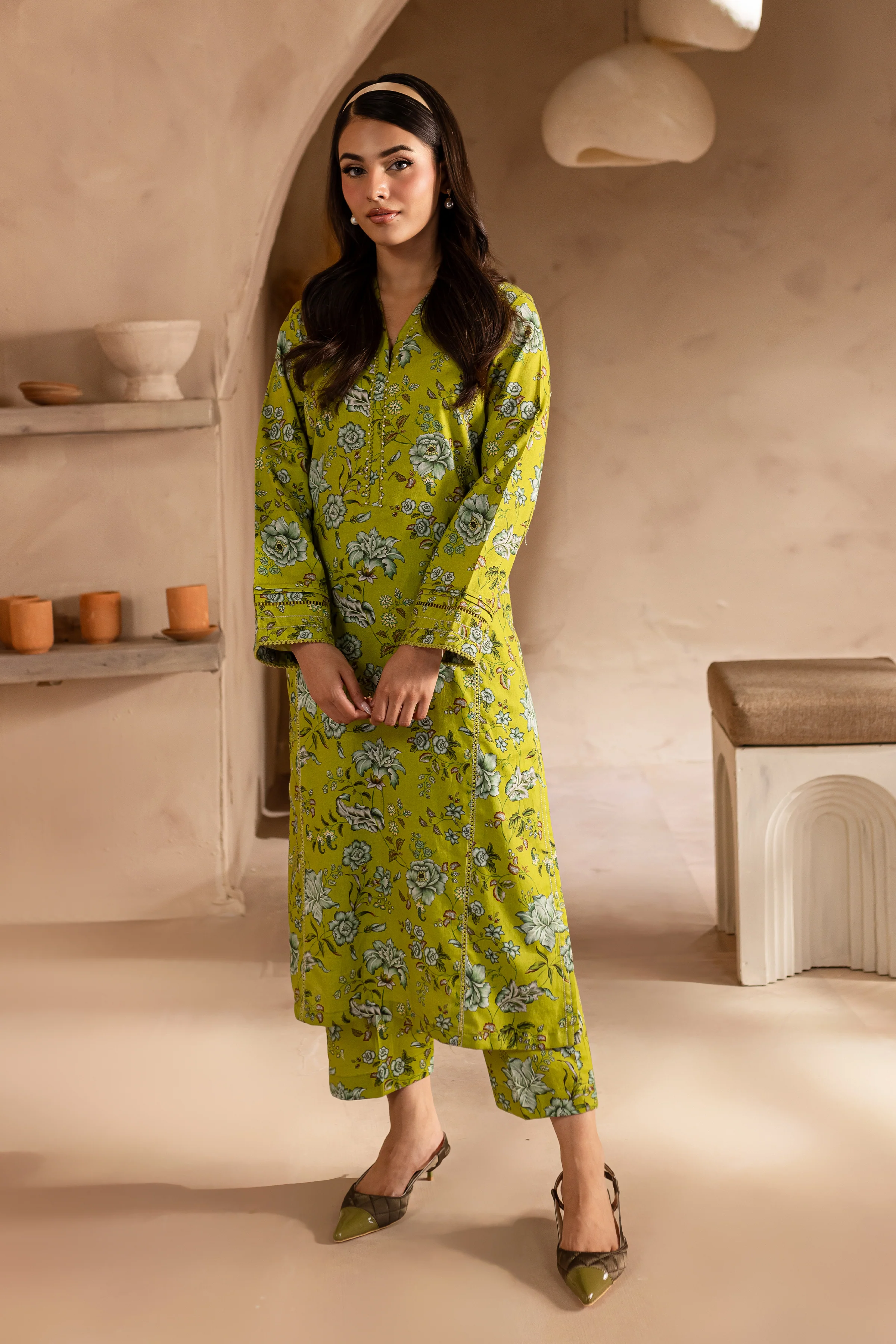 Caleb 2Pc - Printed Khaddar Dress - Image 7