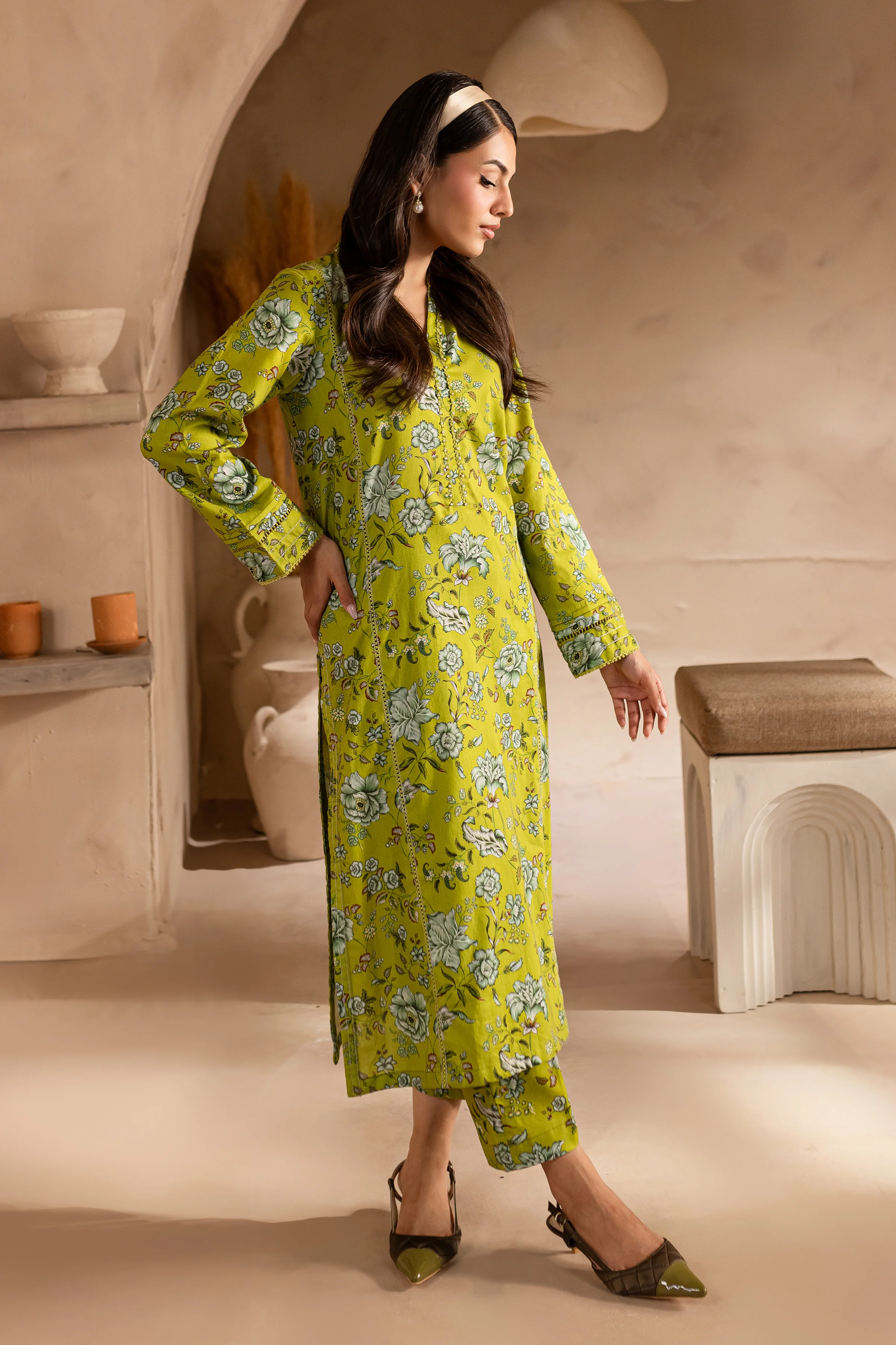 Caleb 2Pc - Printed Khaddar Dress - Image 8