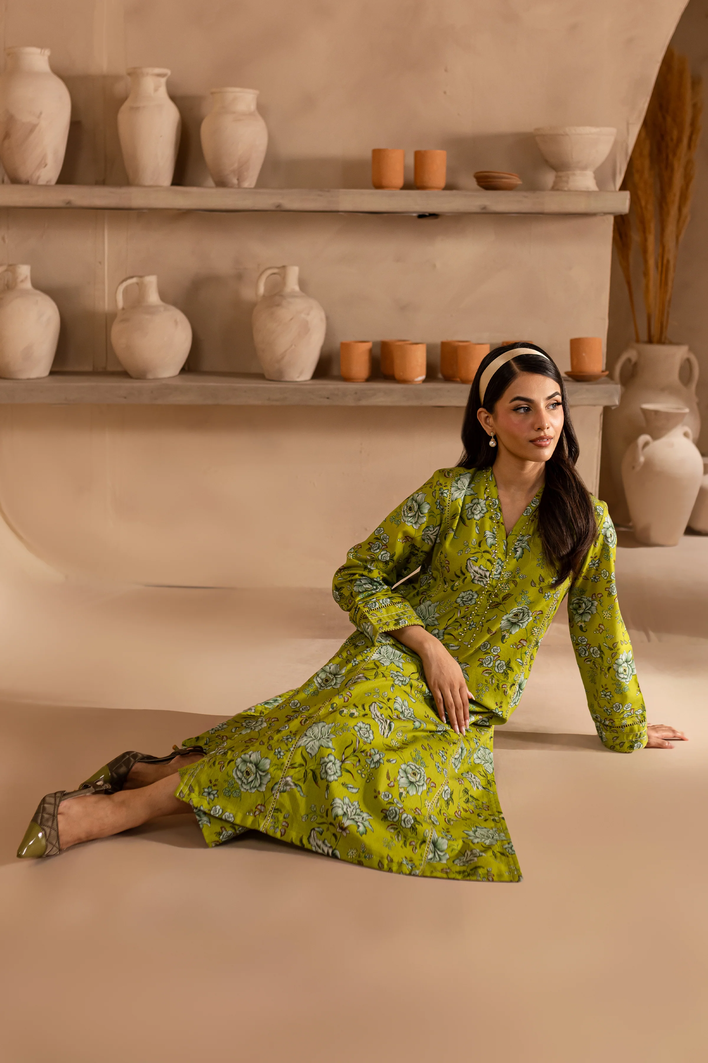 Caleb 2Pc - Printed Khaddar Dress - Image 9