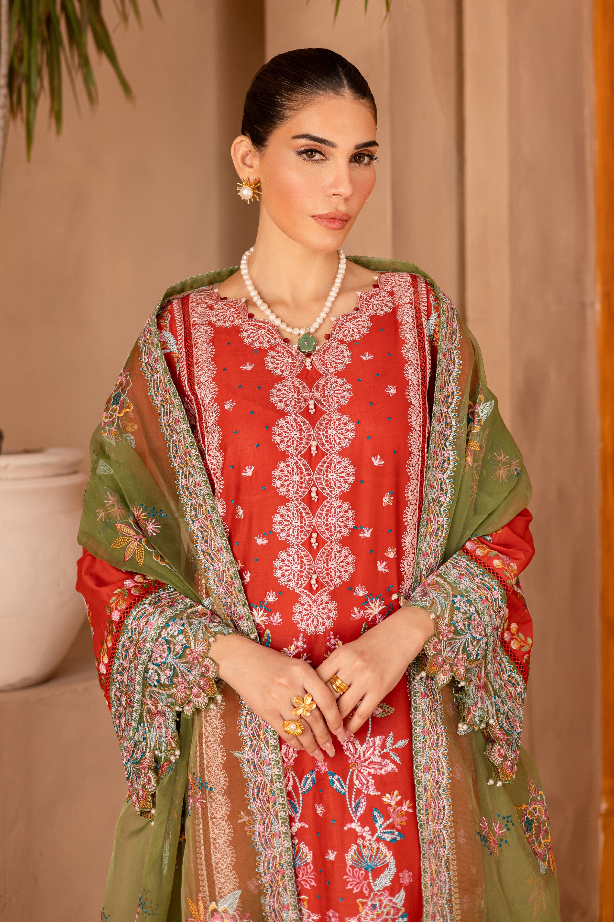 Caliste 3Pc - Embroidered Luxe Pret - Image 3