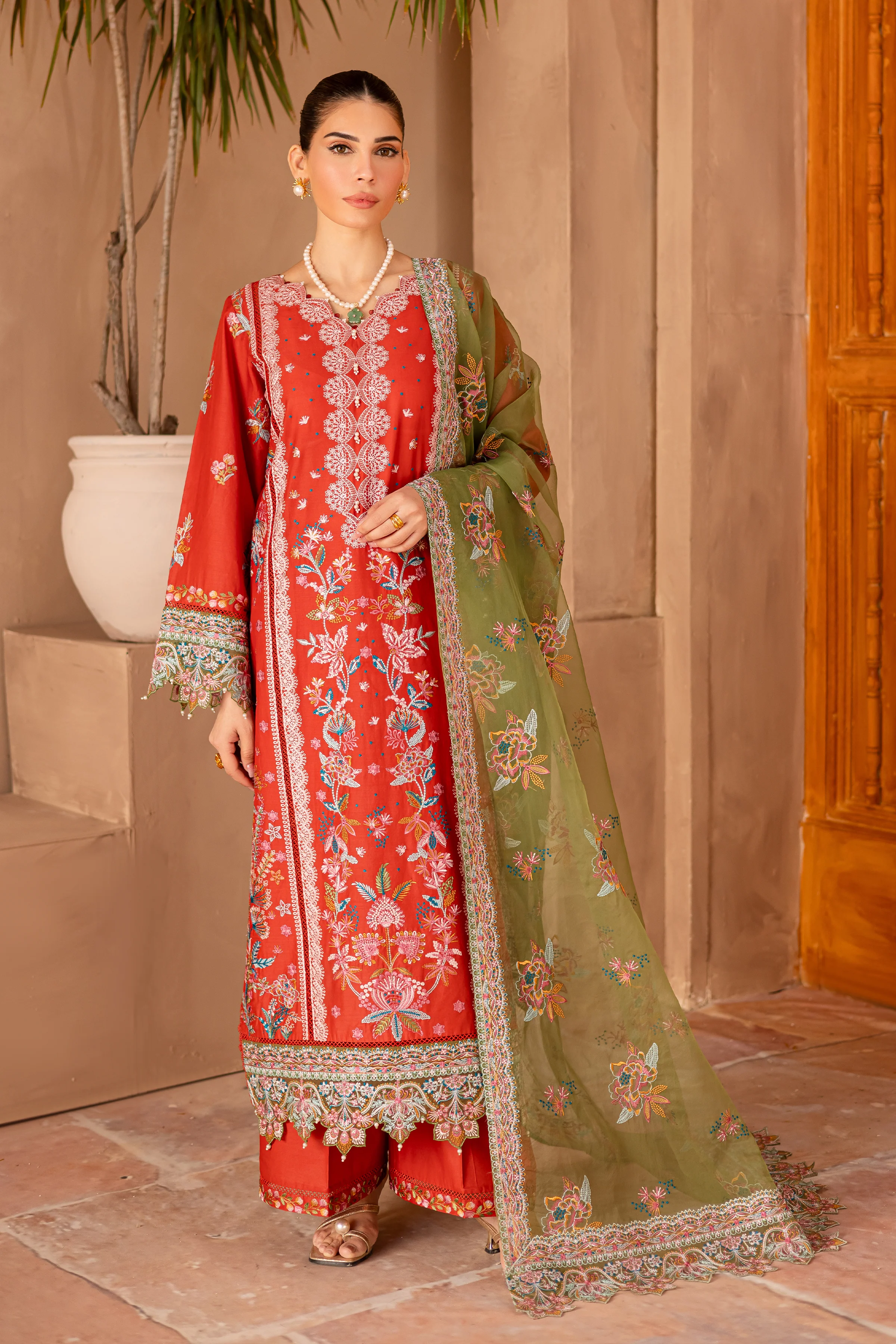 Caliste 3Pc - Embroidered Luxe Pret - Image 5