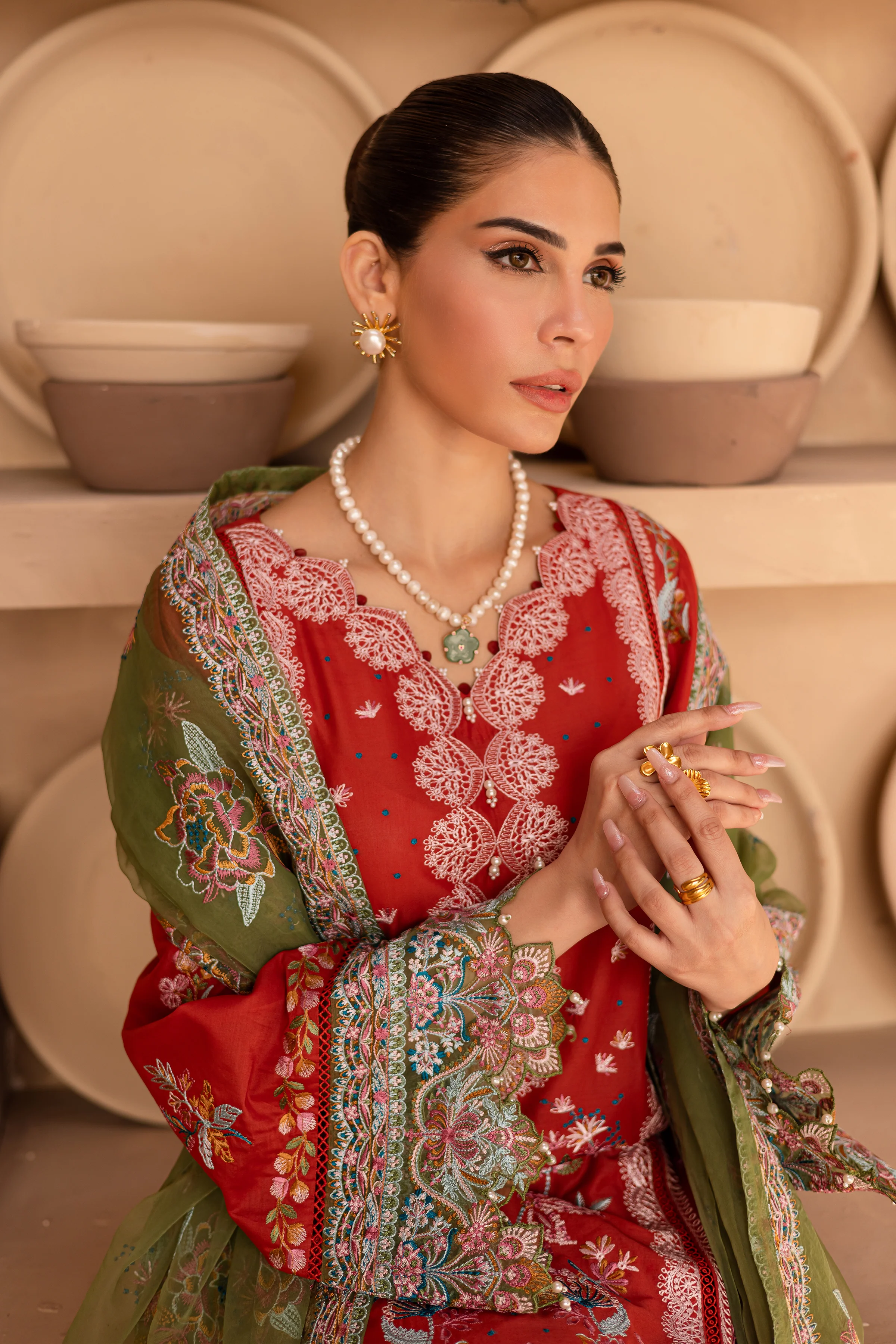 Caliste 3Pc - Embroidered Luxe Pret - Image 6