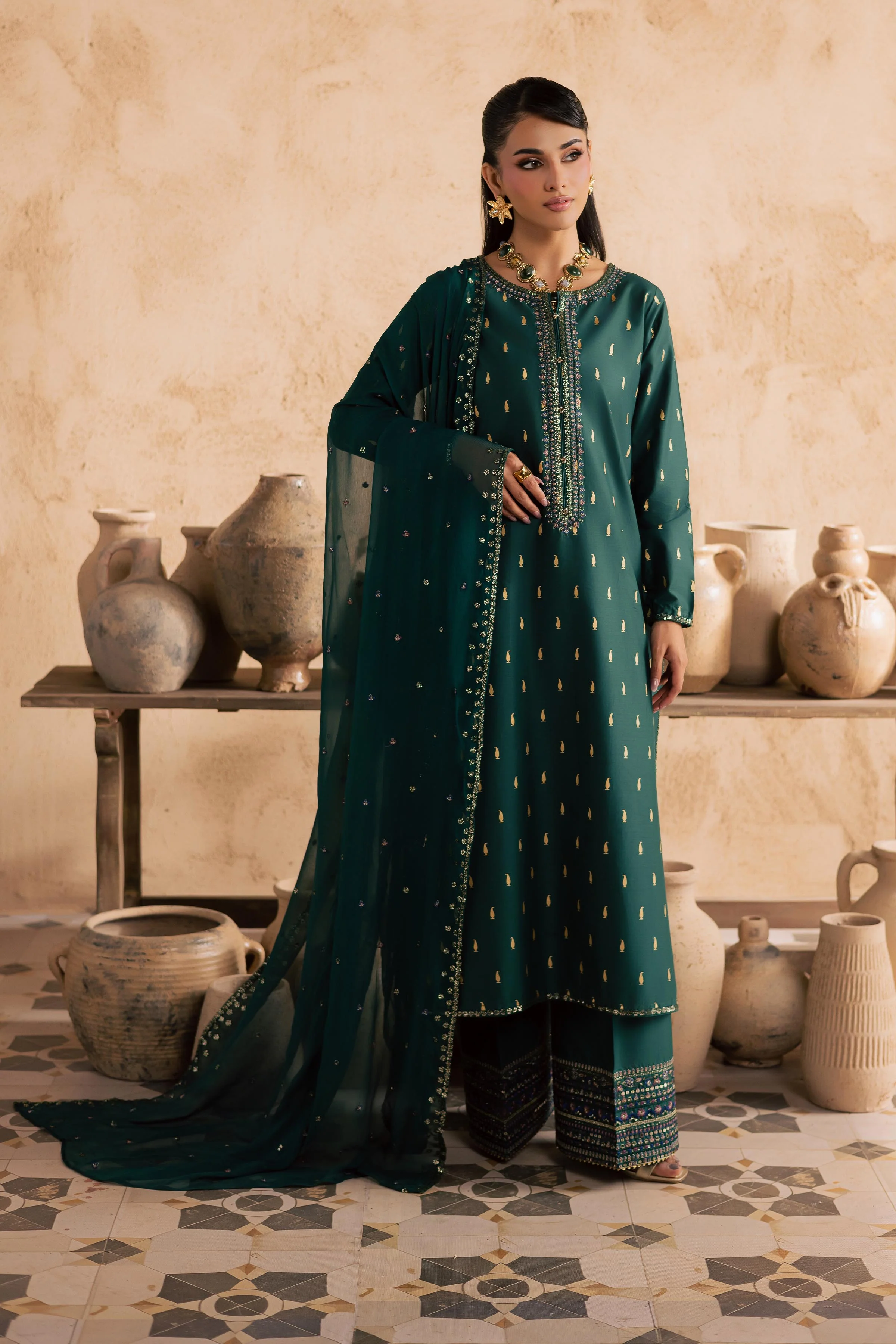 Caspien 3Pc - Embroidered Festive Pret - Image 7