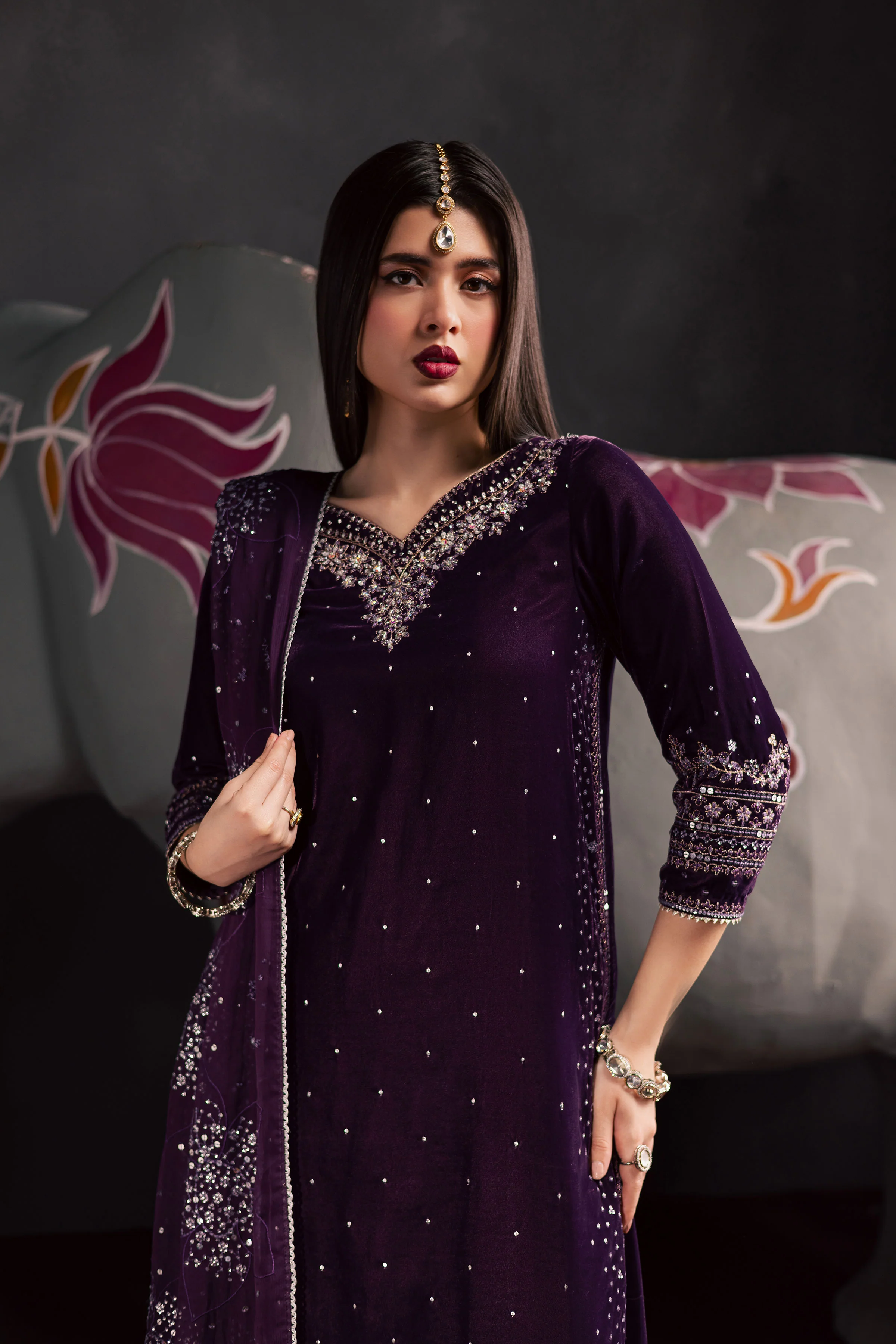 Chamak 3Pc - Velvet Luxe Pret - Image 2