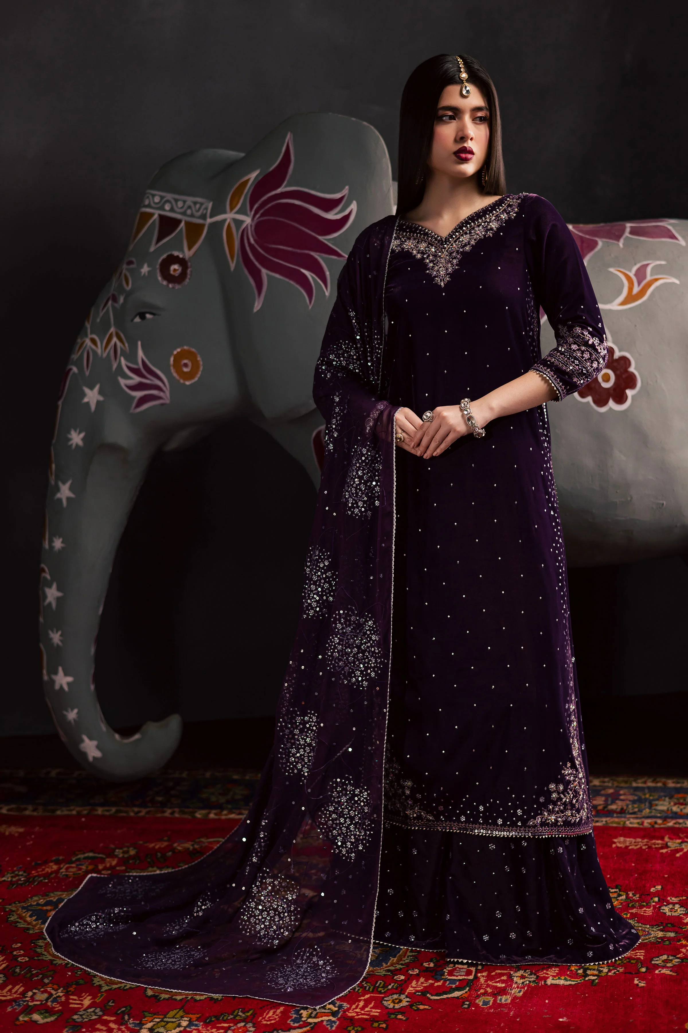 Chamak 3Pc - Velvet Luxe Pret - Image 3