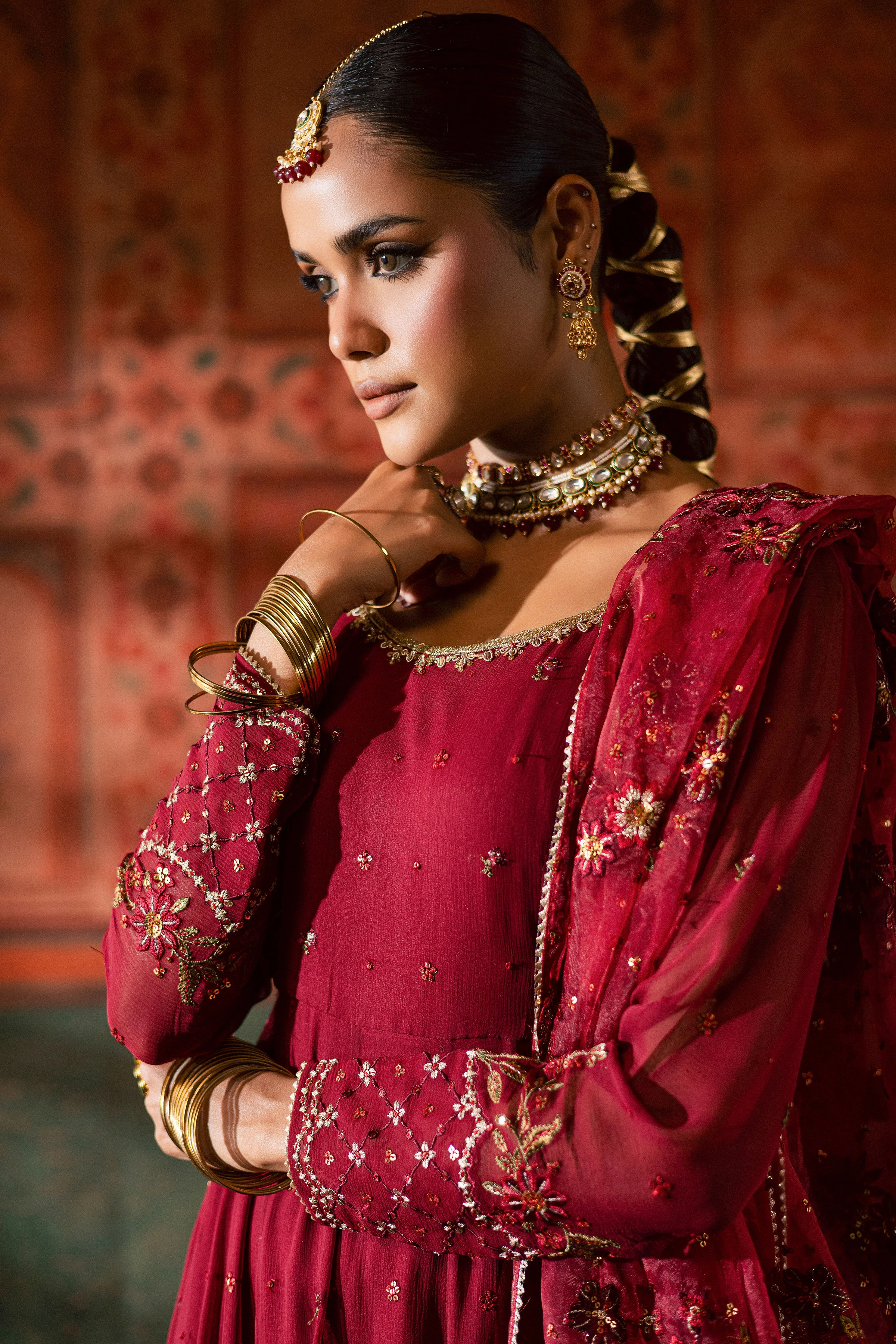 Chaotic Garet 3Pc - Chiffon Wedding Frock - Image 2