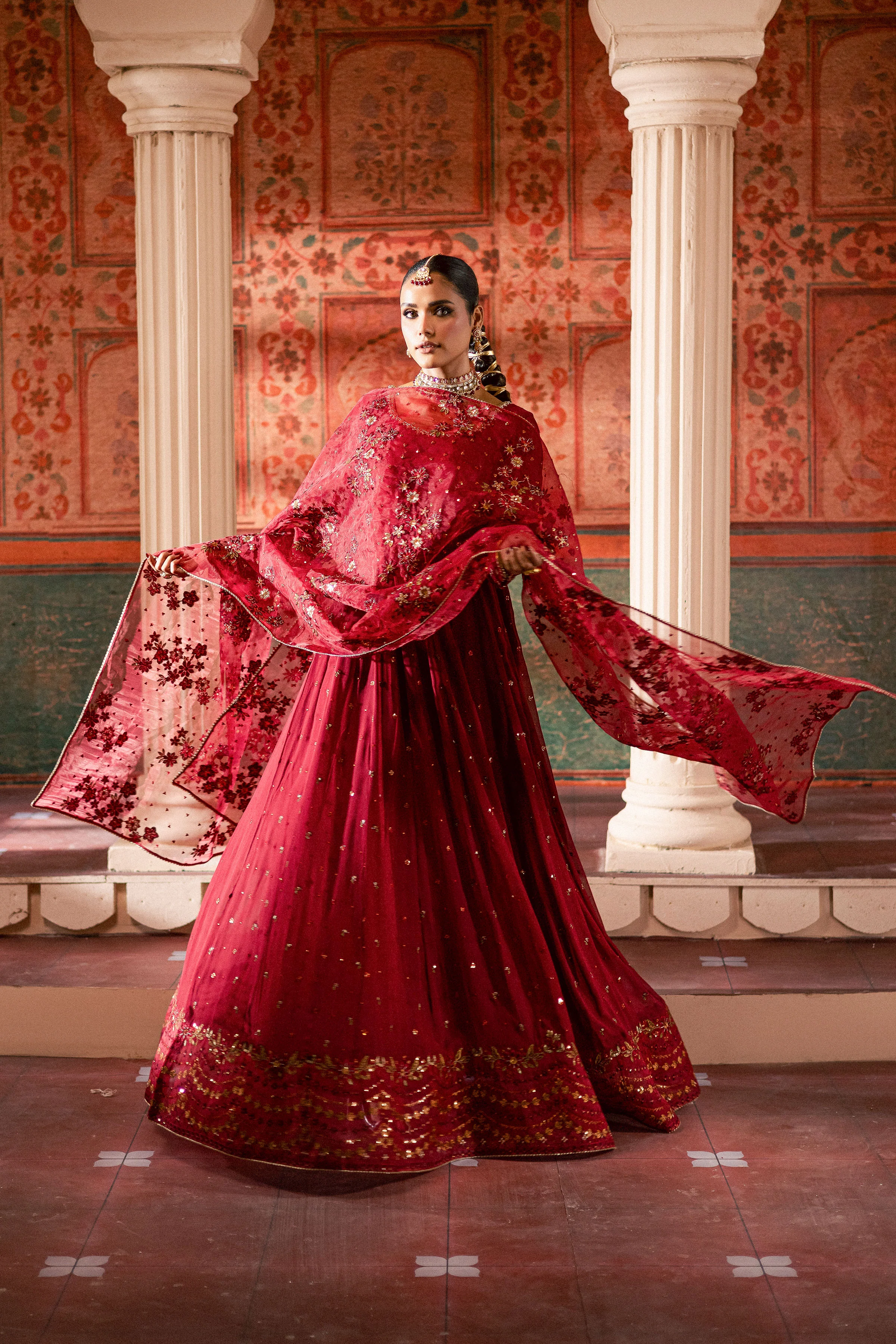 Chaotic Garet 3Pc - Chiffon Wedding Frock - Image 3