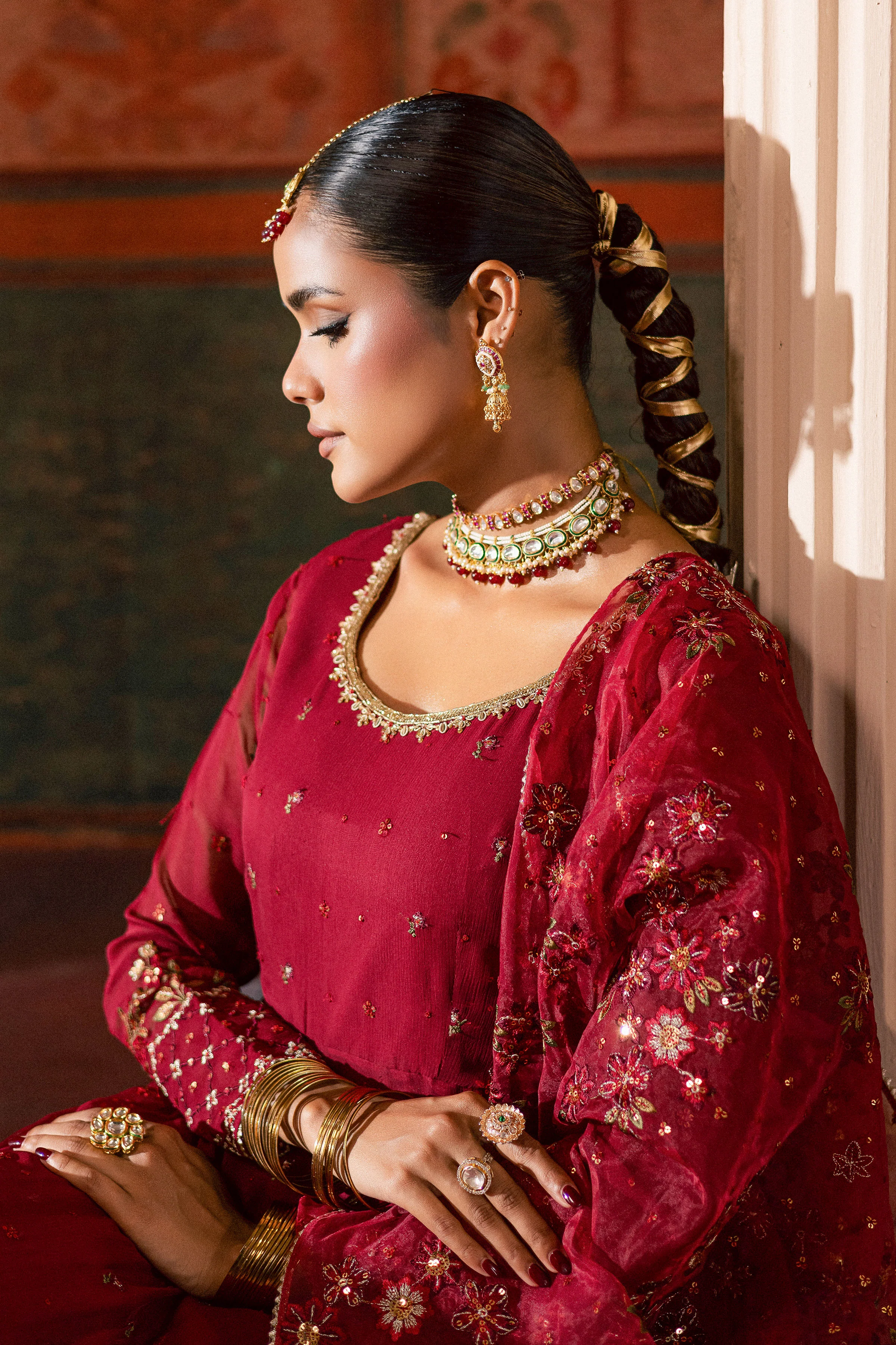 Chaotic Garet 3Pc - Chiffon Wedding Frock - Image 4