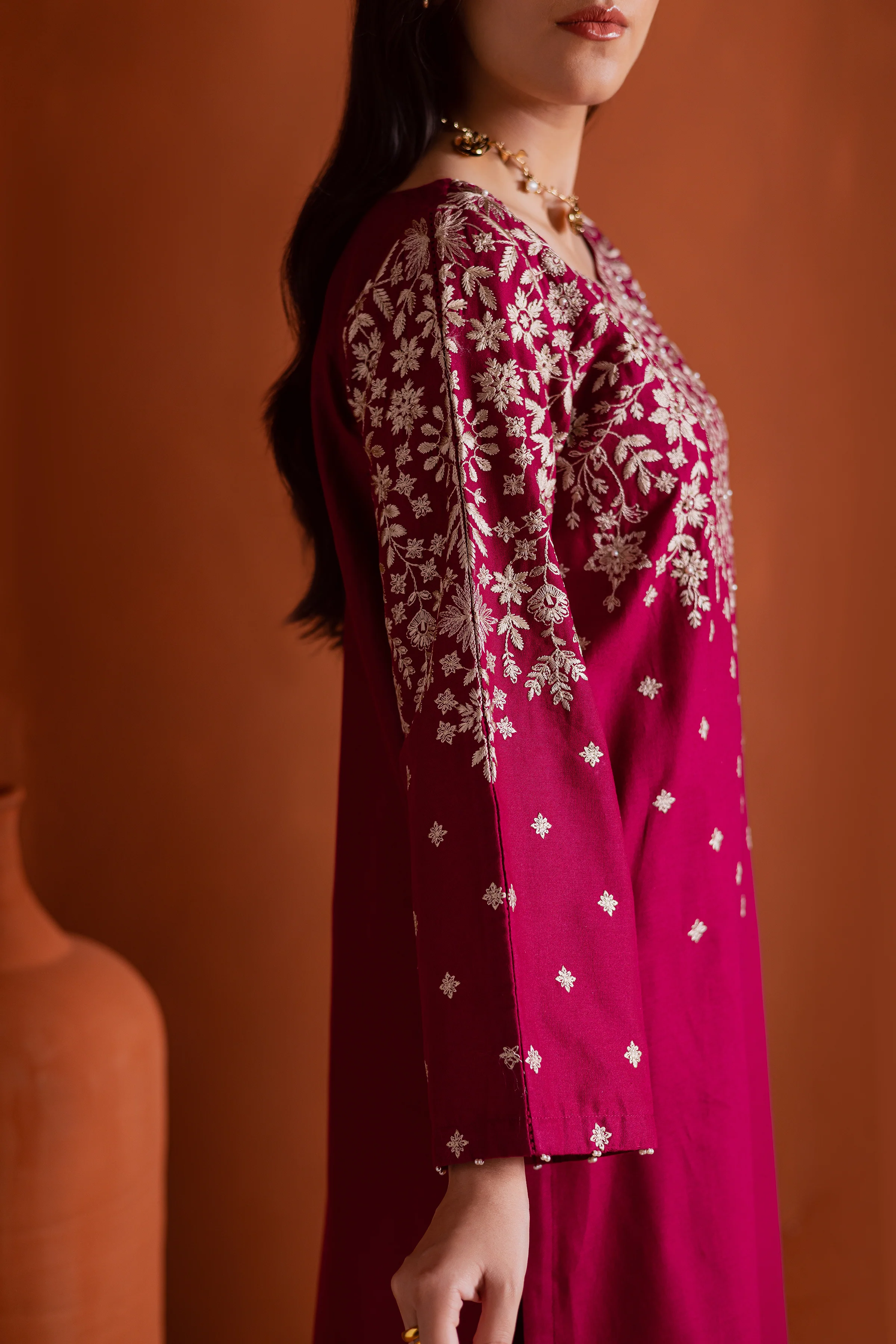 Cherry on top 2Pc - Embroidered Khaddar Dress - Image 7