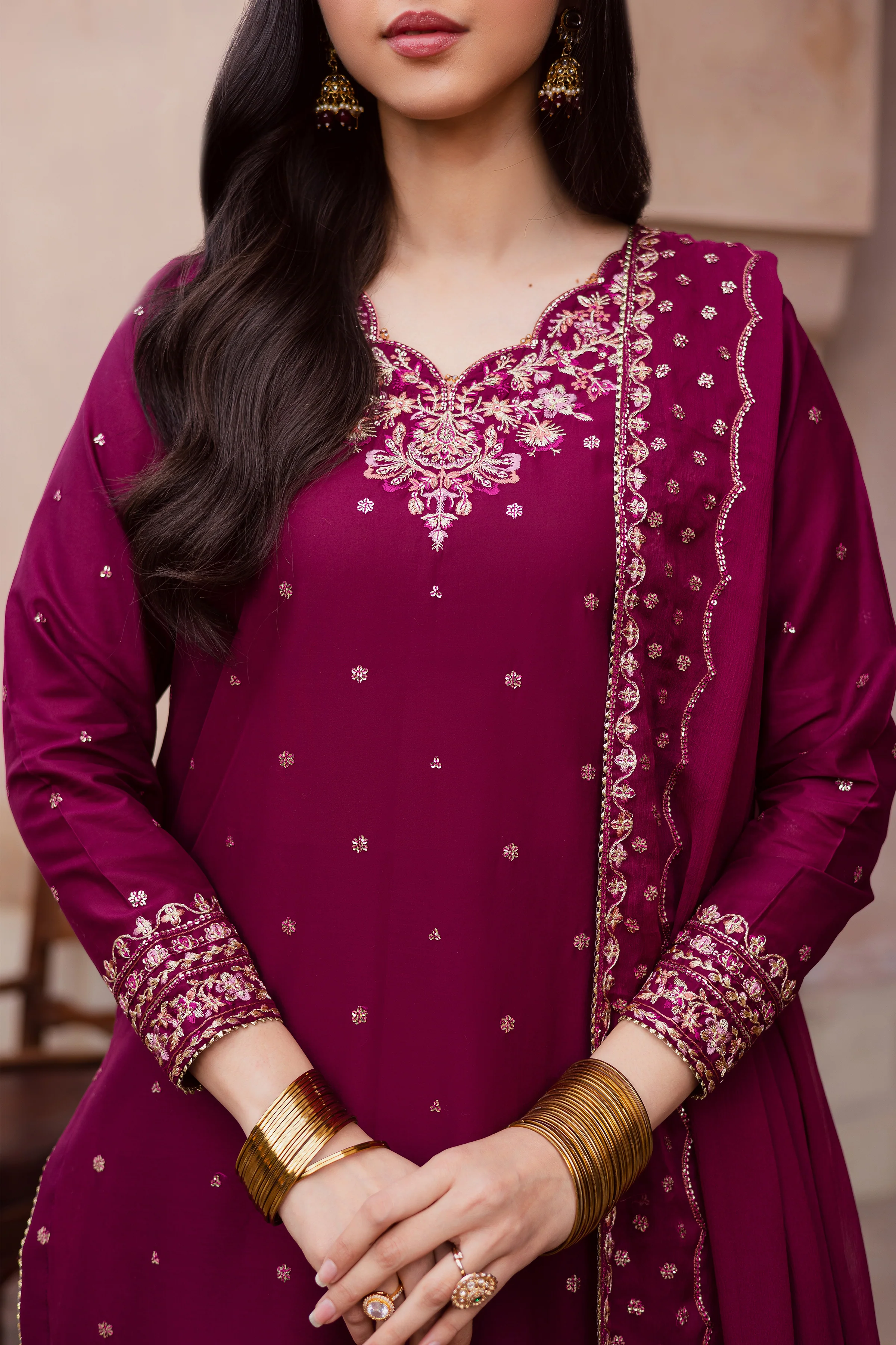 CherryBerry 3Pc - Festive Embroidered Lawn - Image 10
