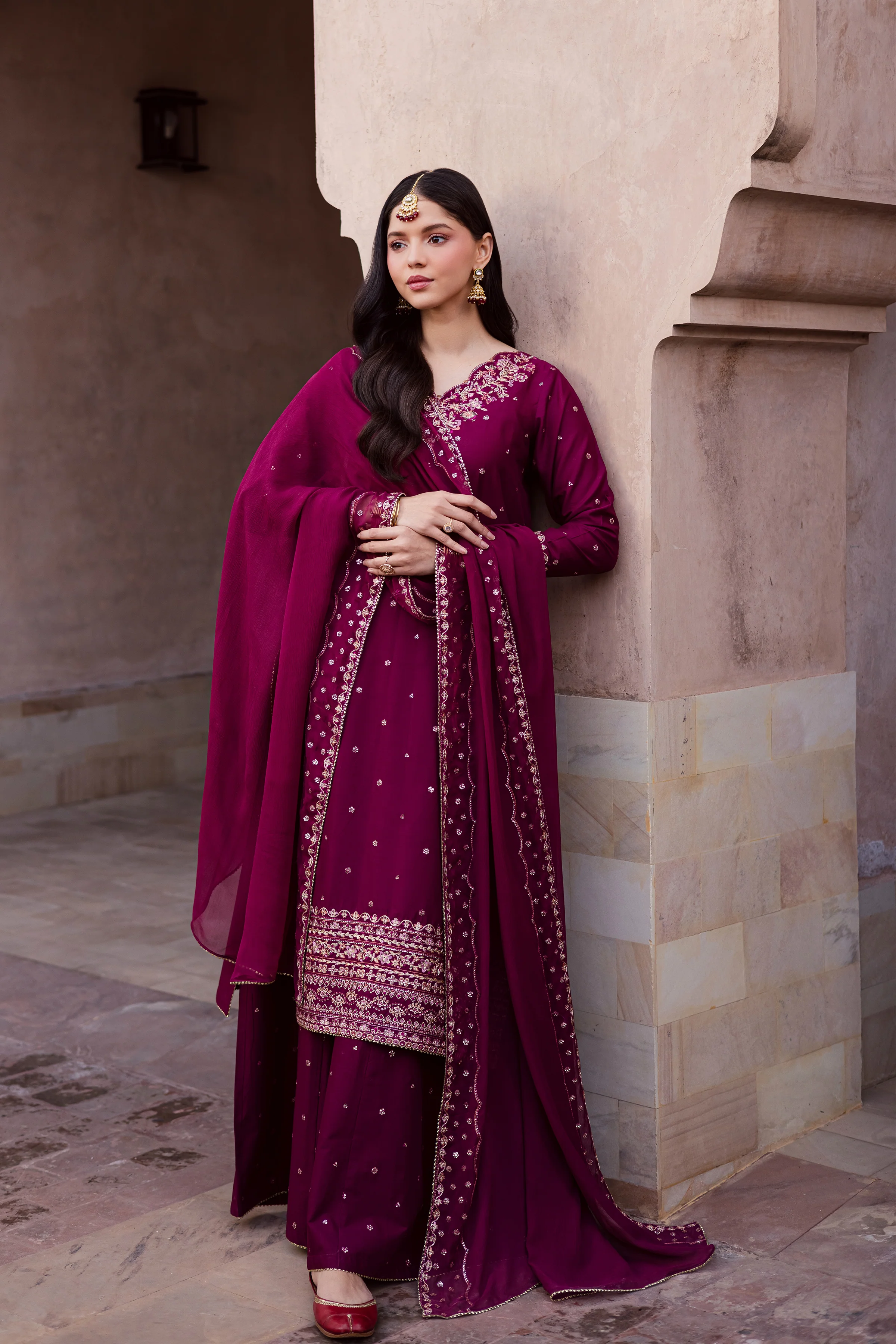 CherryBerry 3Pc - Festive Embroidered Lawn - Image 5