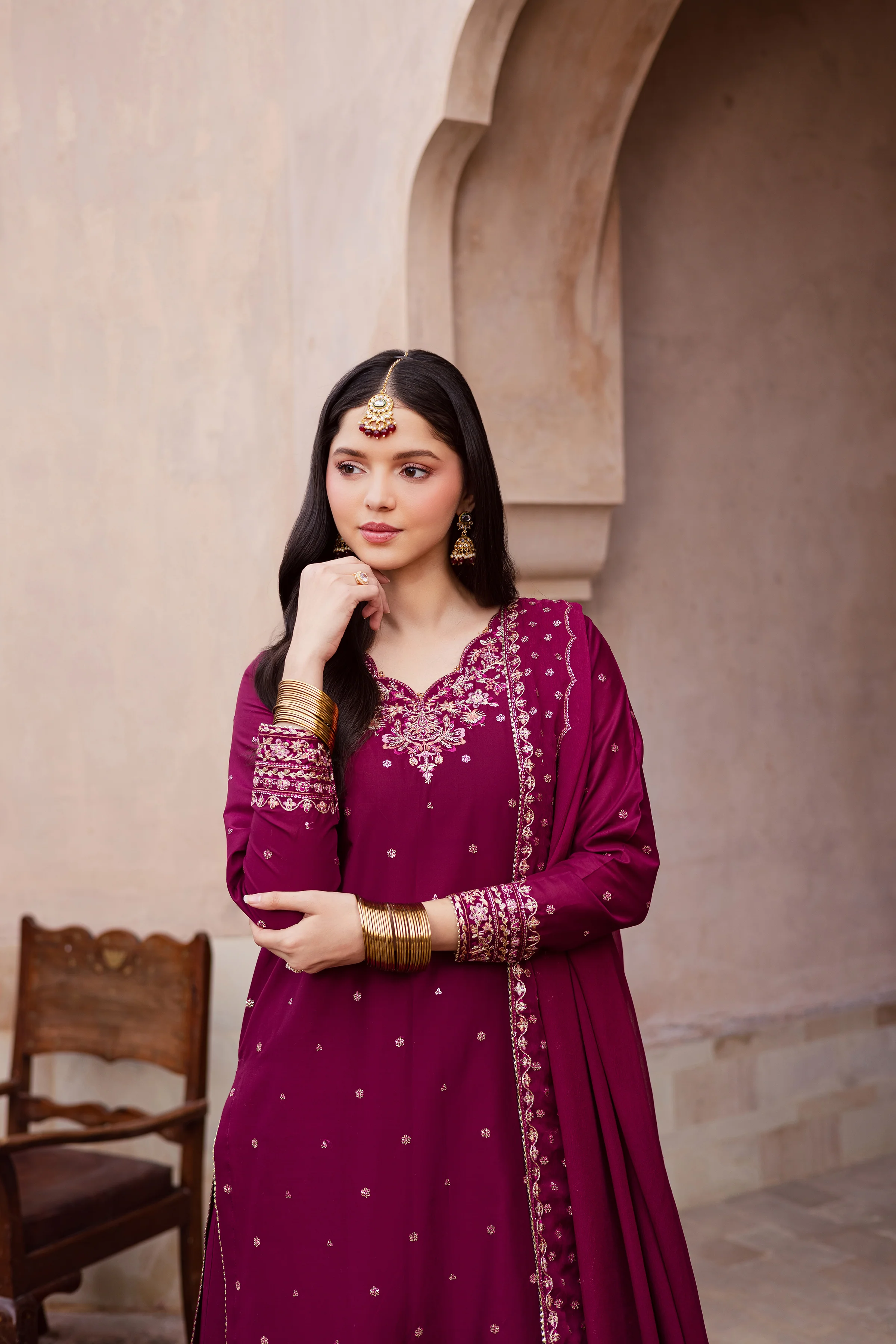 CherryBerry 3Pc - Festive Embroidered Lawn - Image 6
