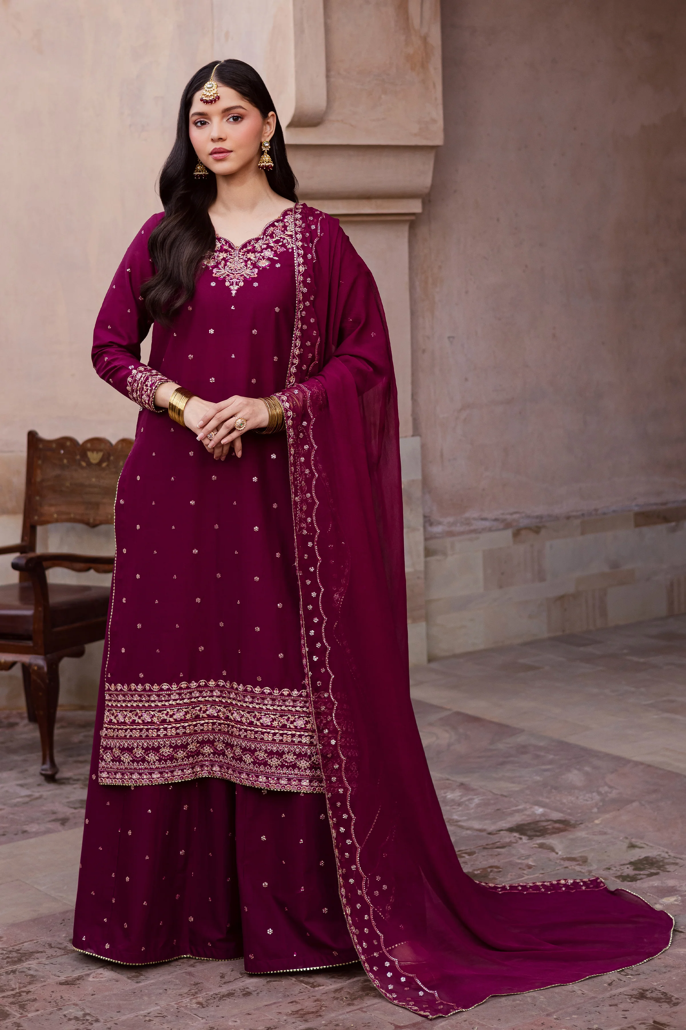 CherryBerry 3Pc - Festive Embroidered Lawn - Image 7