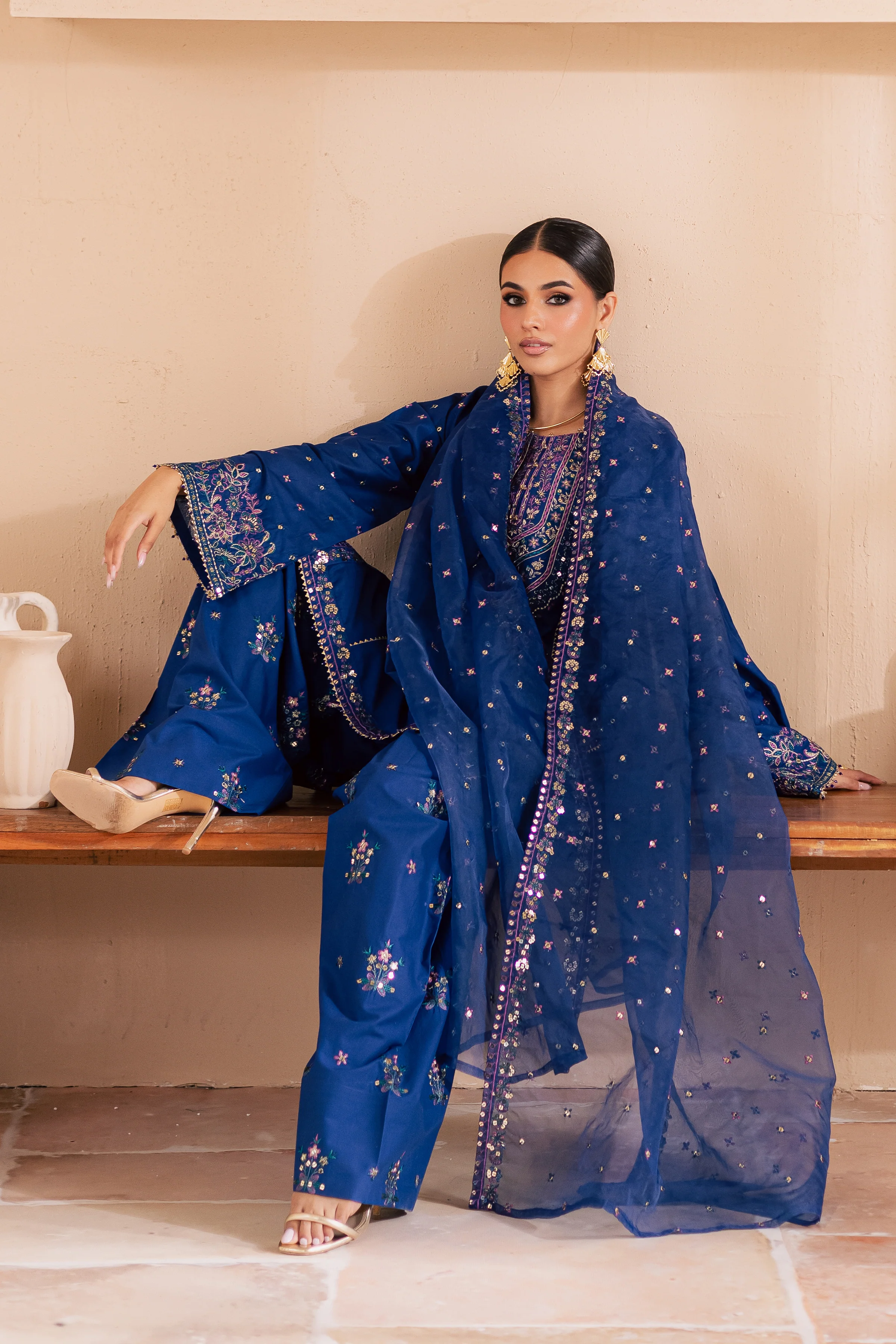 Claudette 3Pc - Embroidered Lawn Dress - Image 4