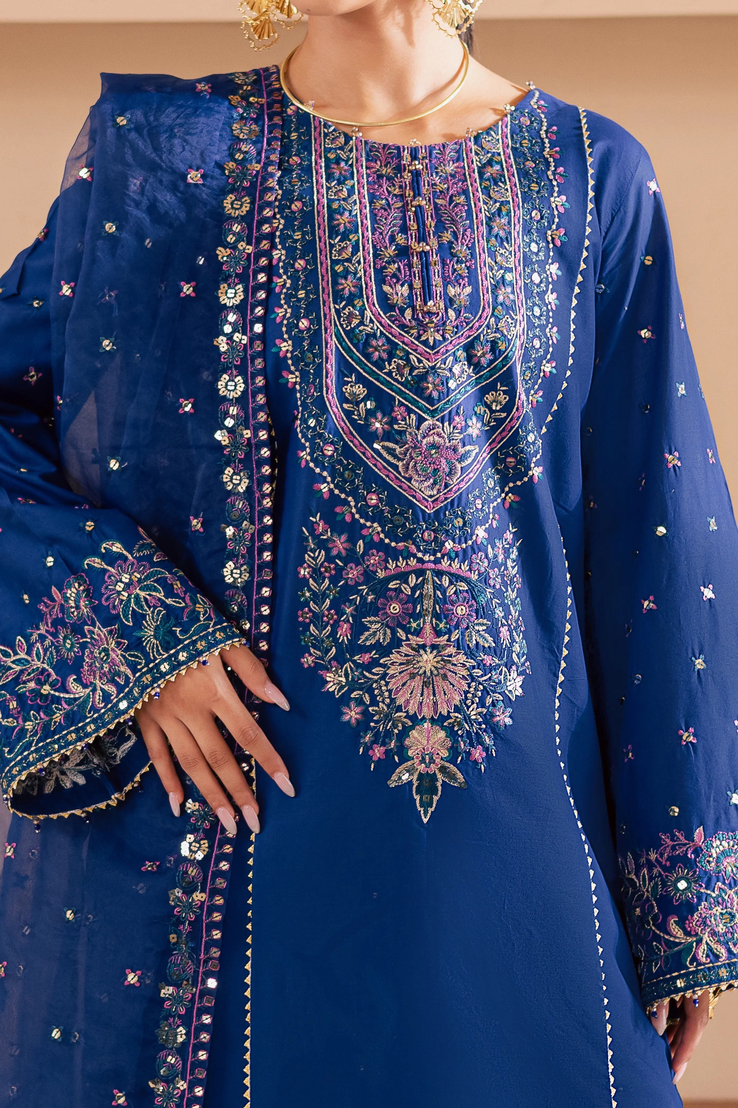 Claudette 3Pc - Embroidered Lawn Dress - Image 7