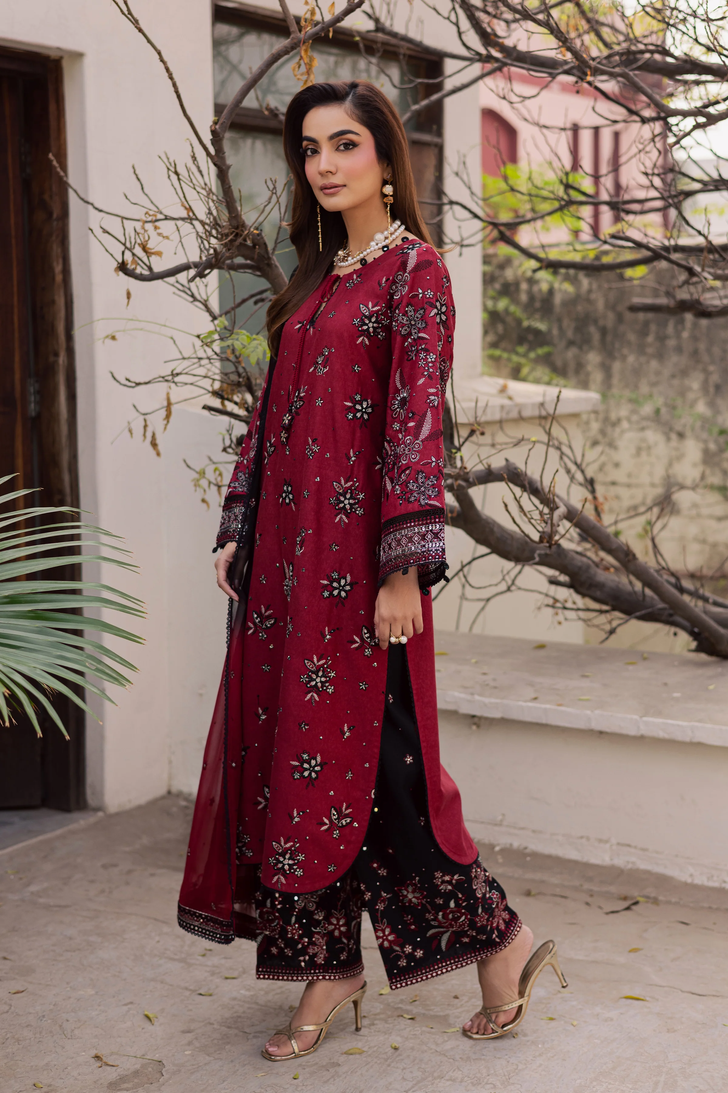Cola 3Pc - Embroidered Festive Pret - Image 3