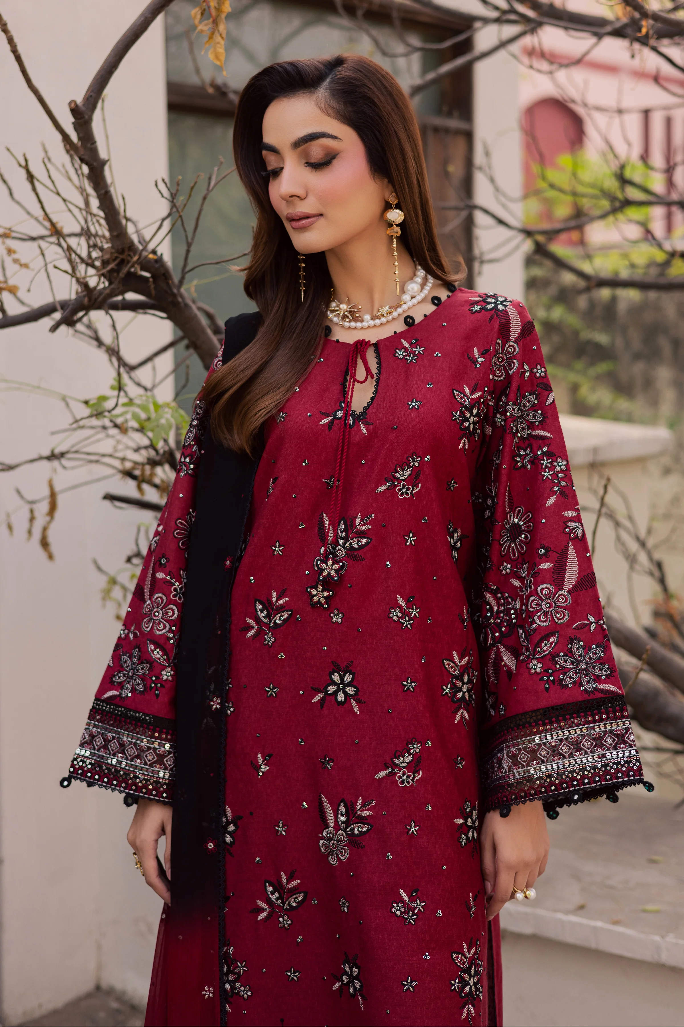 Cola 3Pc - Embroidered Festive Pret - Image 4