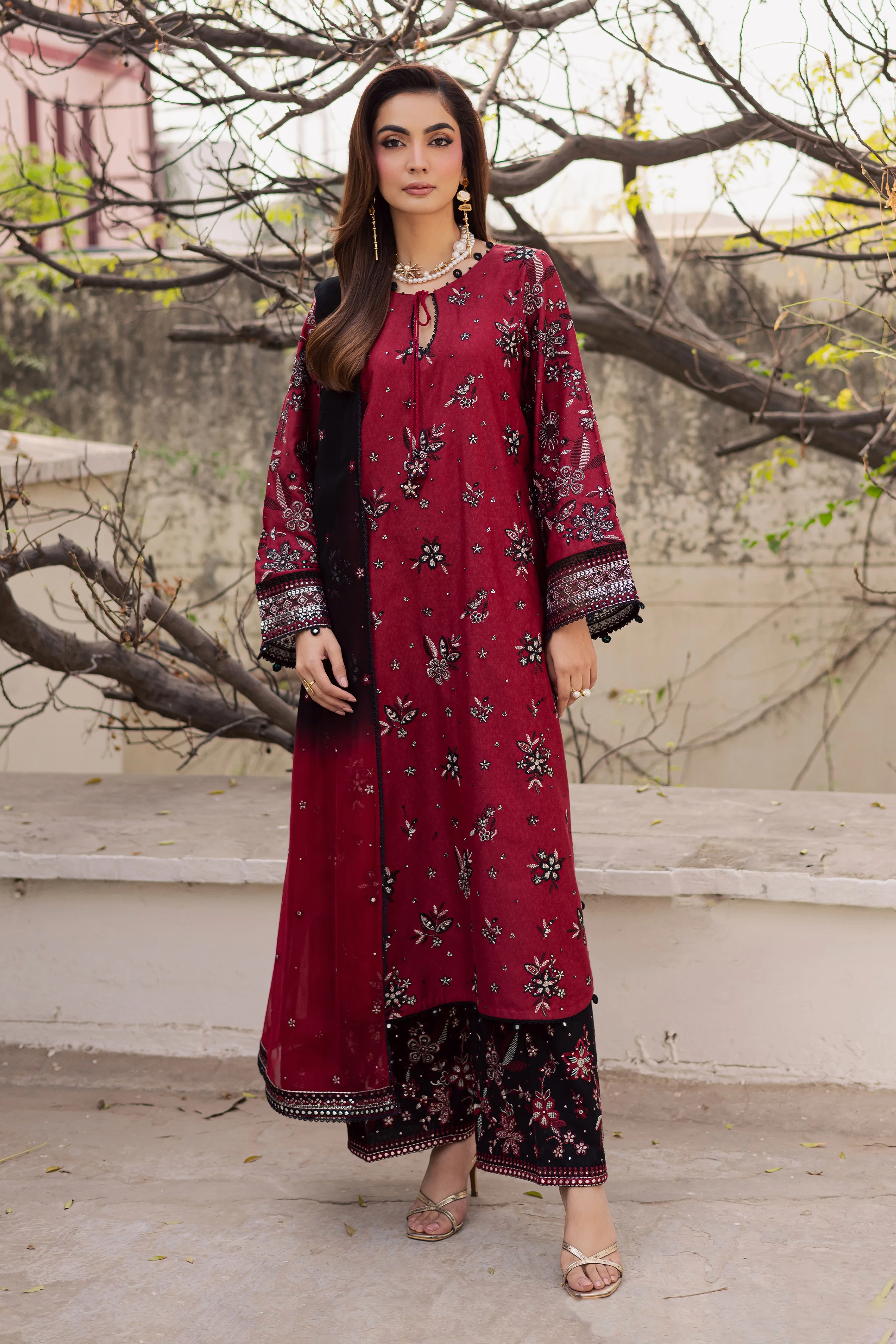 Cola 3Pc - Embroidered Festive Pret - Image 5