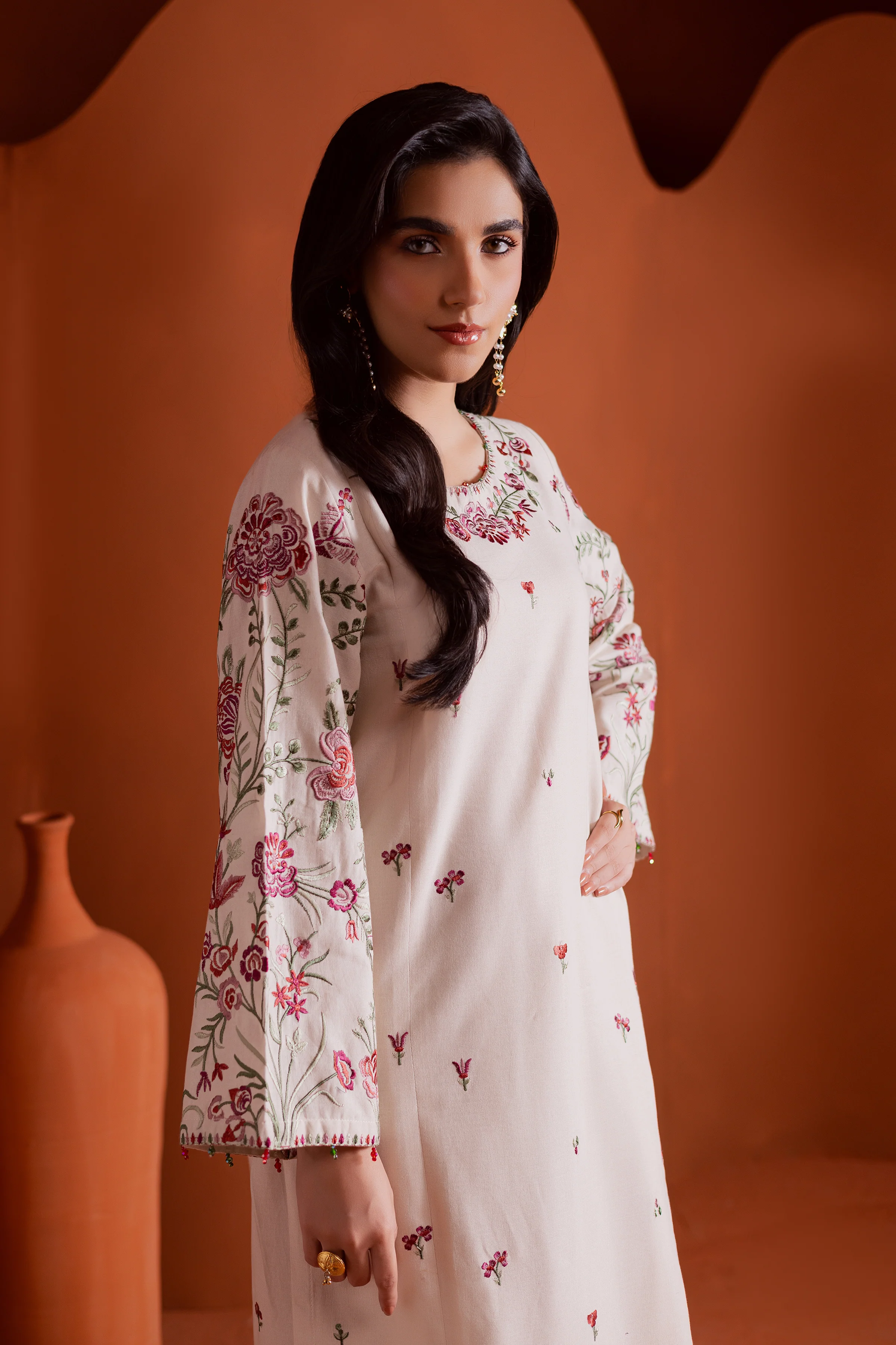 Colours 2Pc - Embroidered Khaddar Dress - Image 3