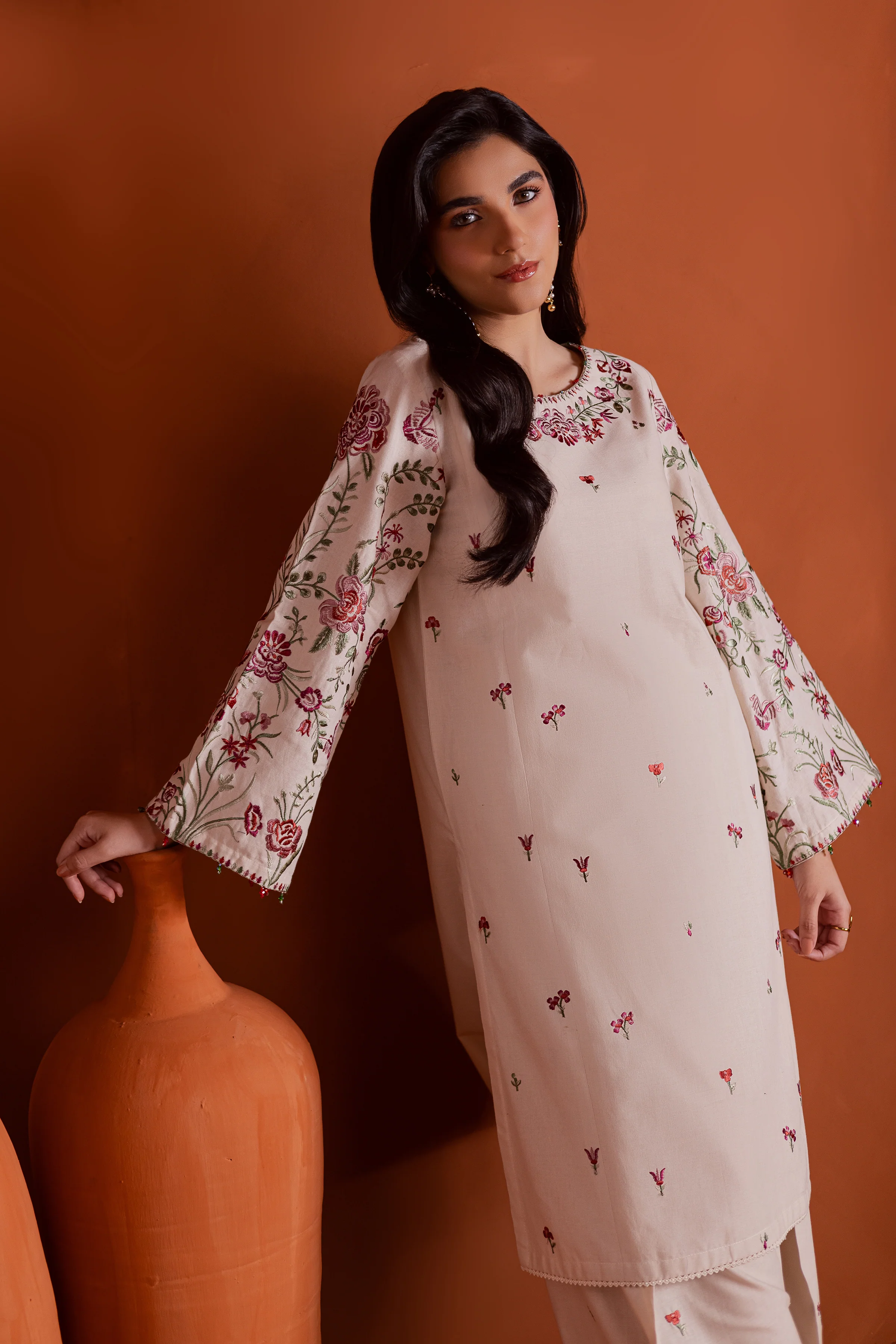 Colours 2Pc - Embroidered Khaddar Dress - Image 6