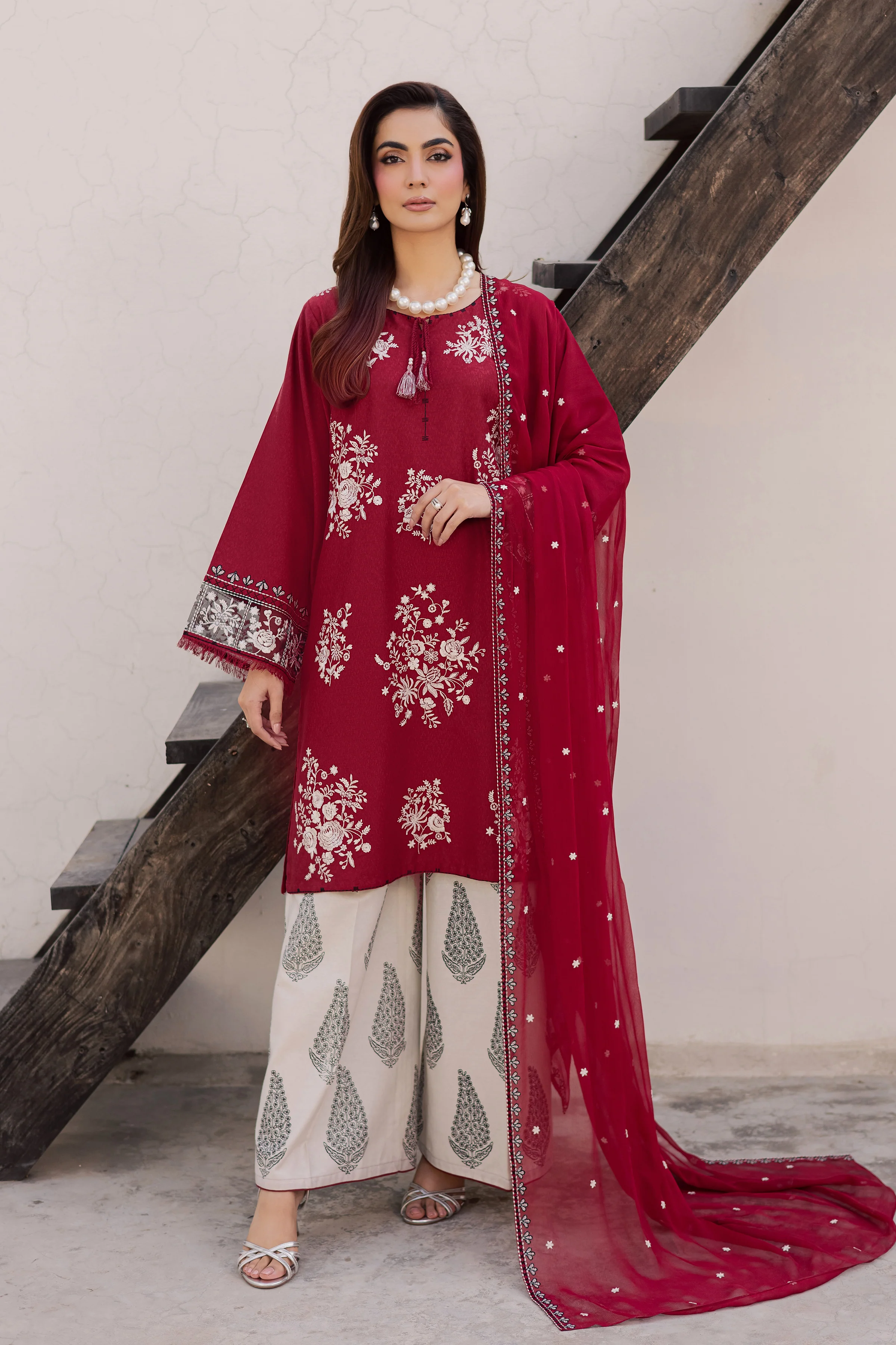 Contradiction 3Pc - Embroidered Festive Pret - Image 6