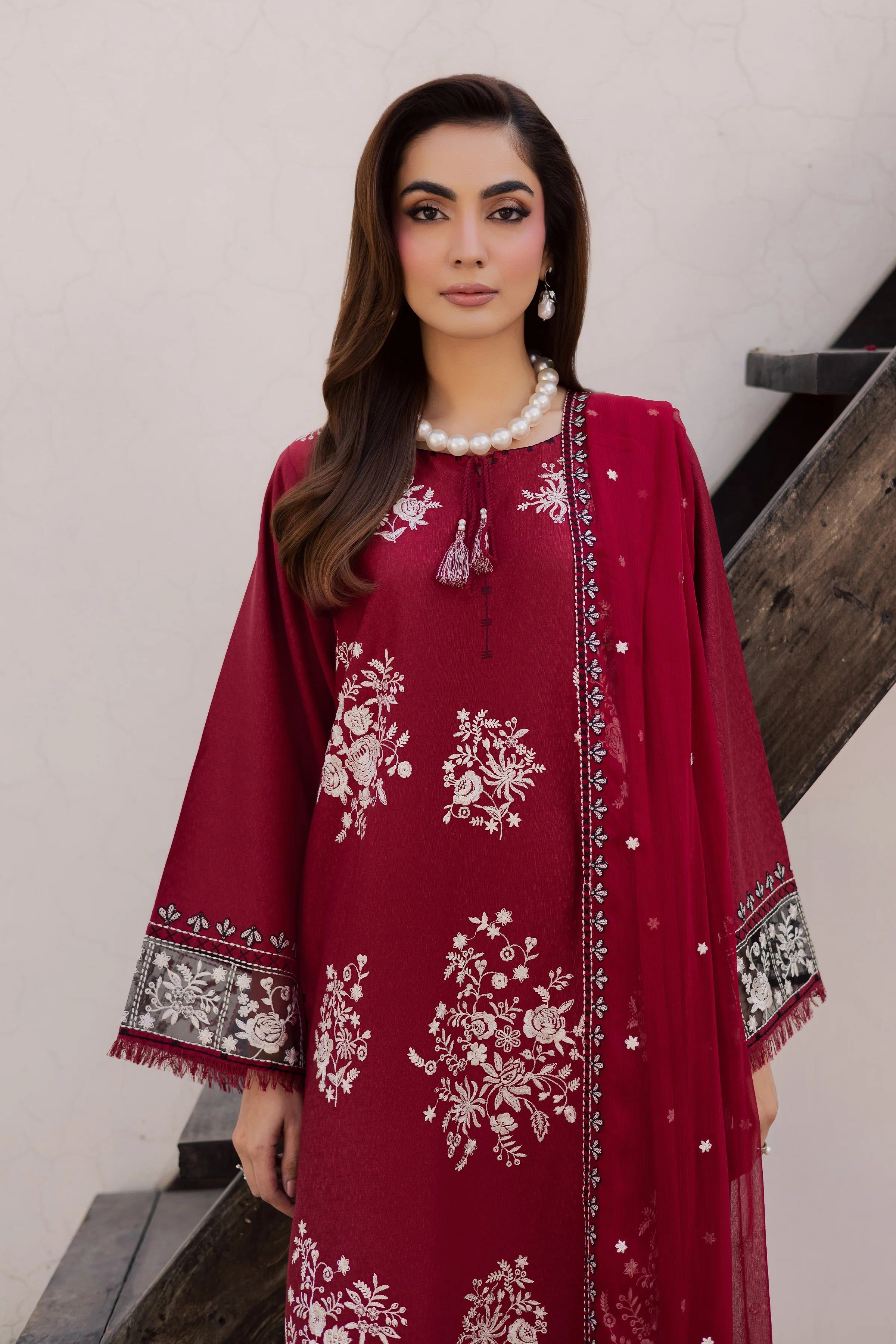 Contradiction 3Pc - Embroidered Festive Pret - Image 7