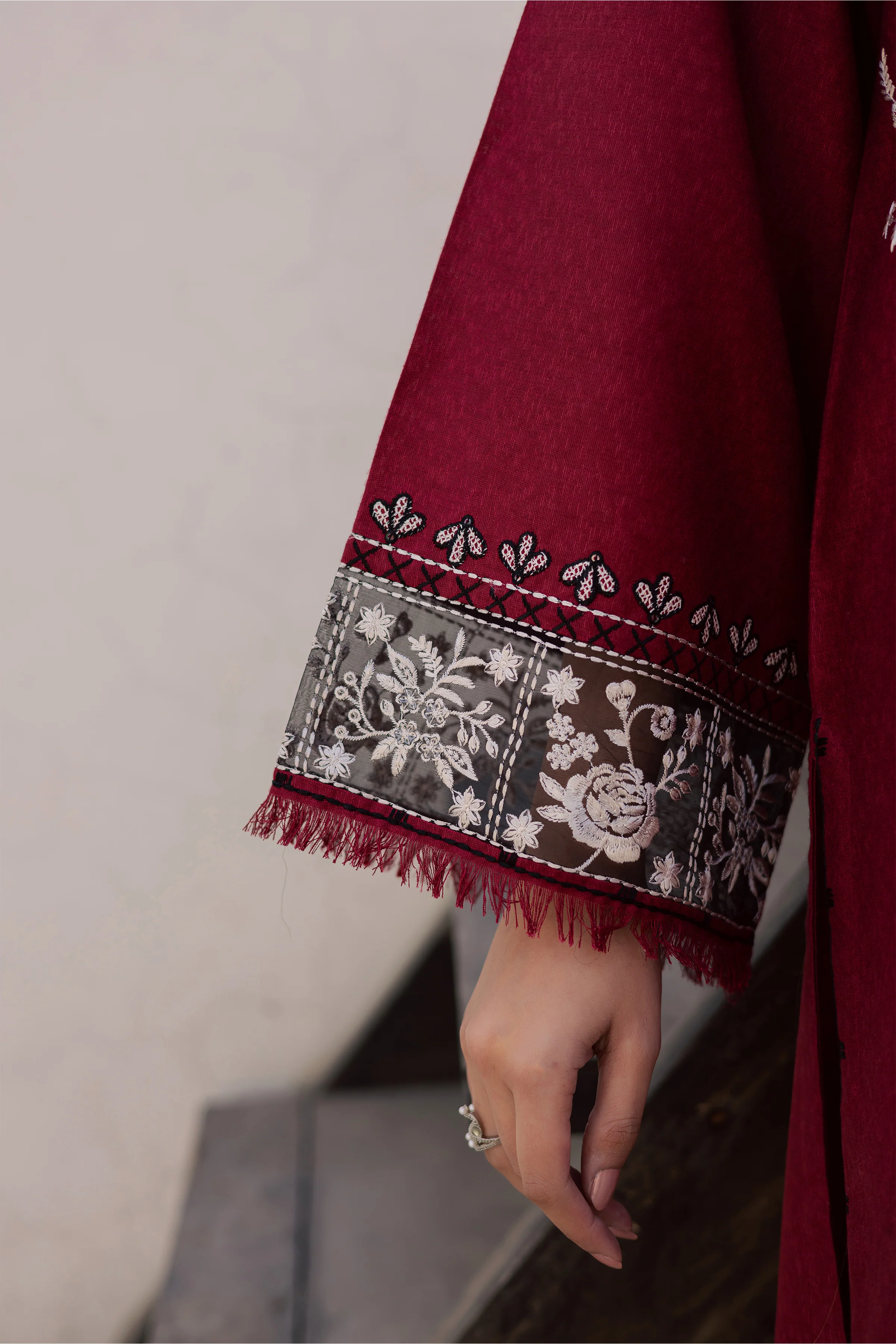 Contradiction 3Pc - Embroidered Festive Pret - Image 8