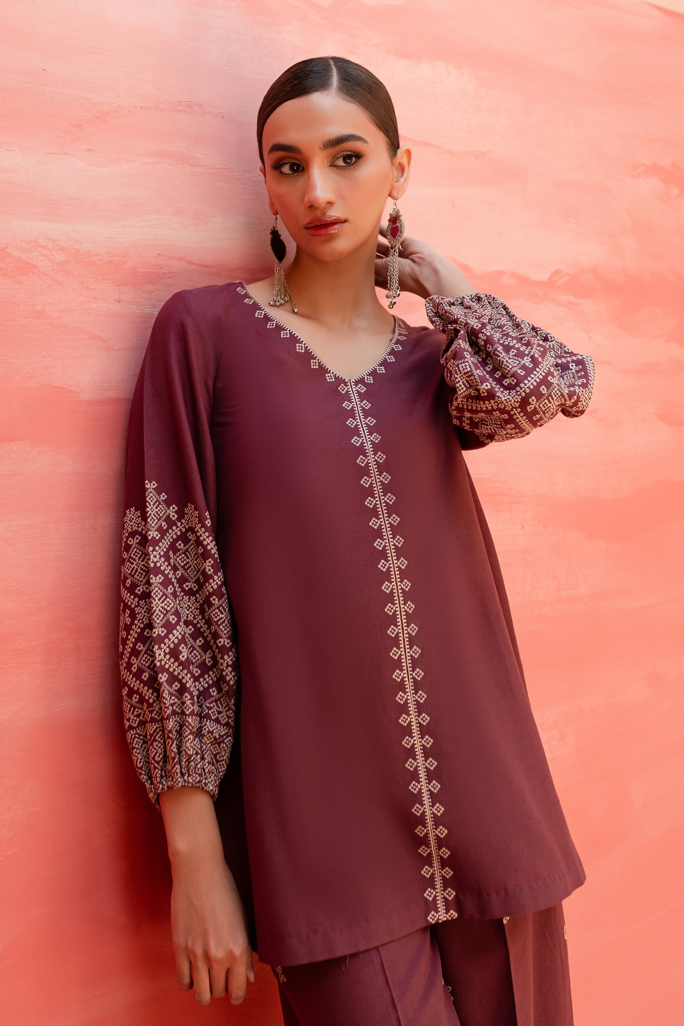 Cora Line 2Pc - Embroidered Khaddar Dress - Image 2