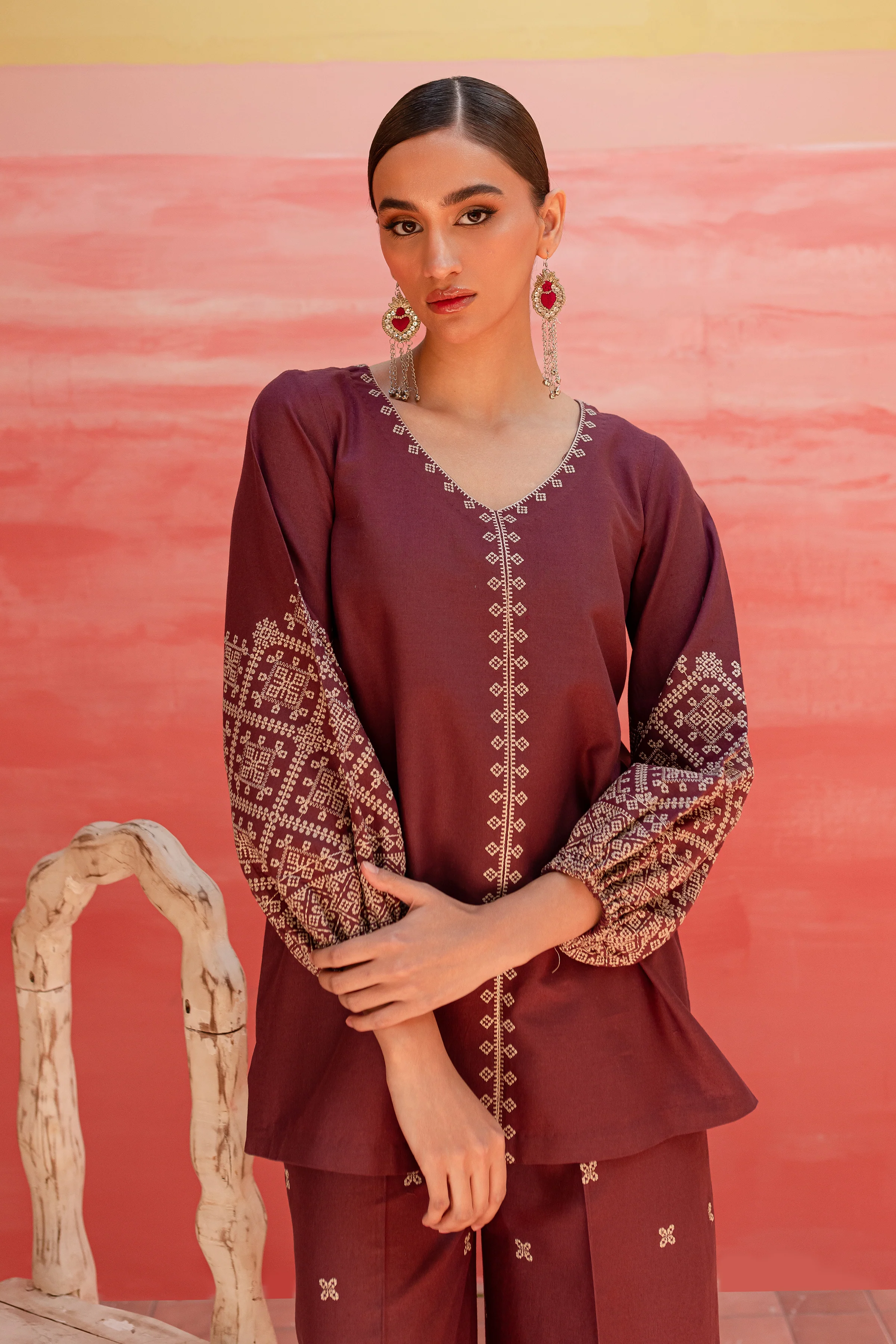 Cora Line 2Pc - Embroidered Khaddar Dress - Image 3