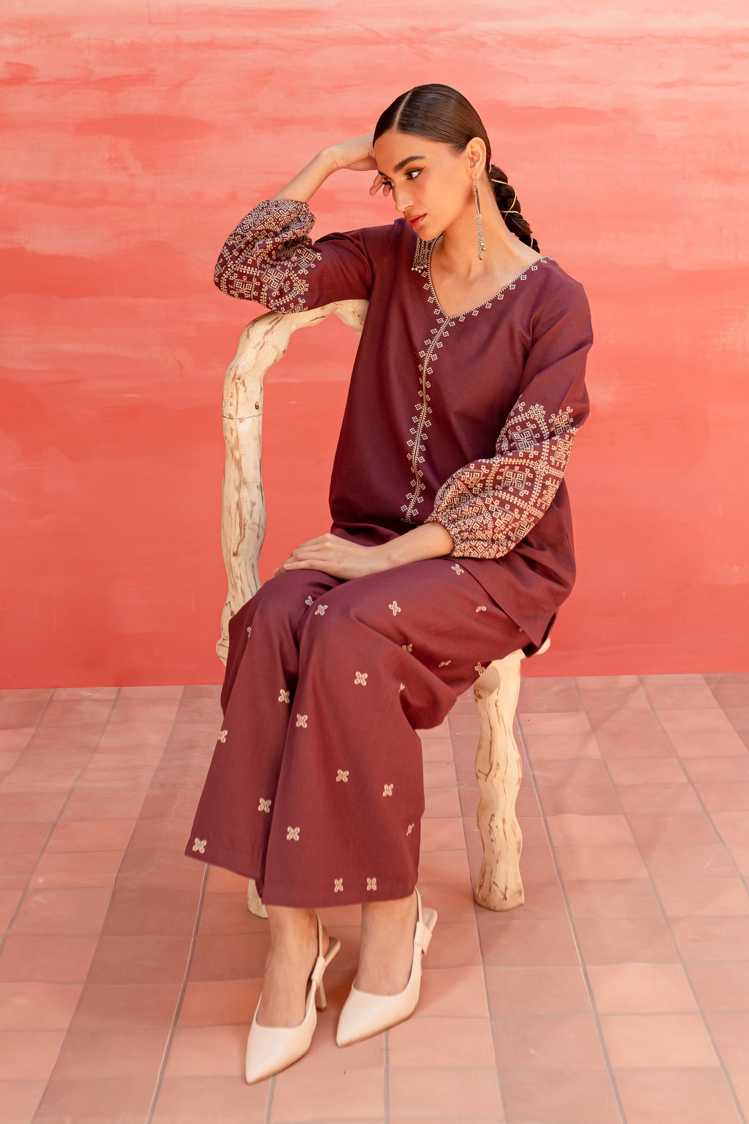 Cora Line 2Pc - Embroidered Khaddar Dress - Image 5