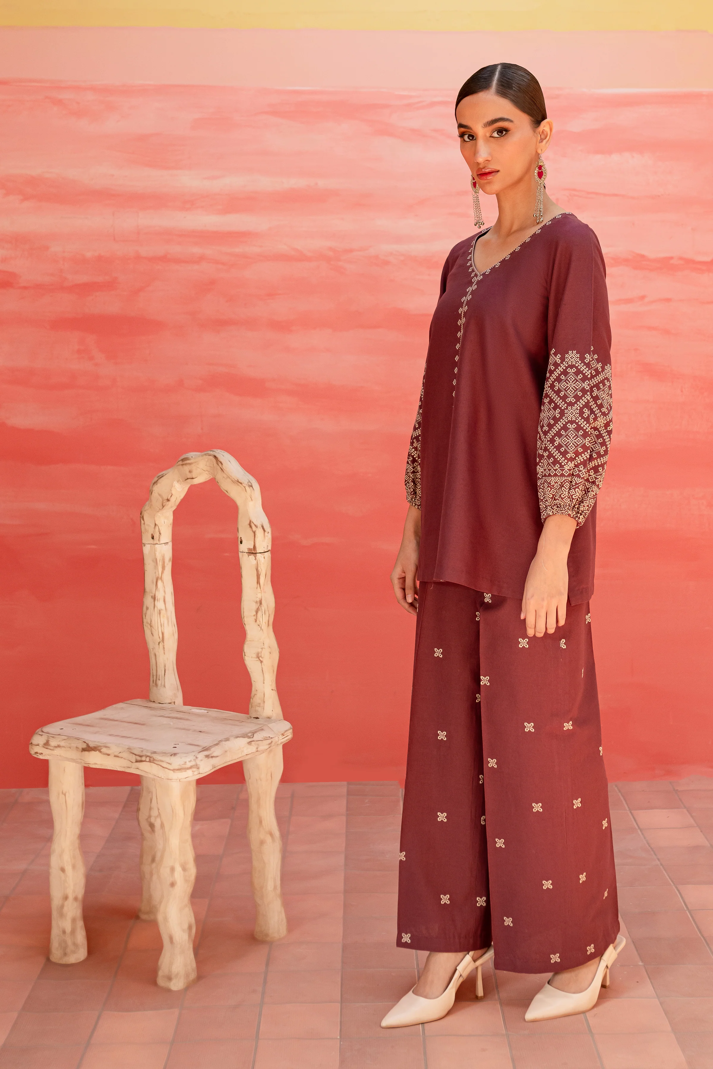 Cora Line 2Pc - Embroidered Khaddar Dress - Image 6