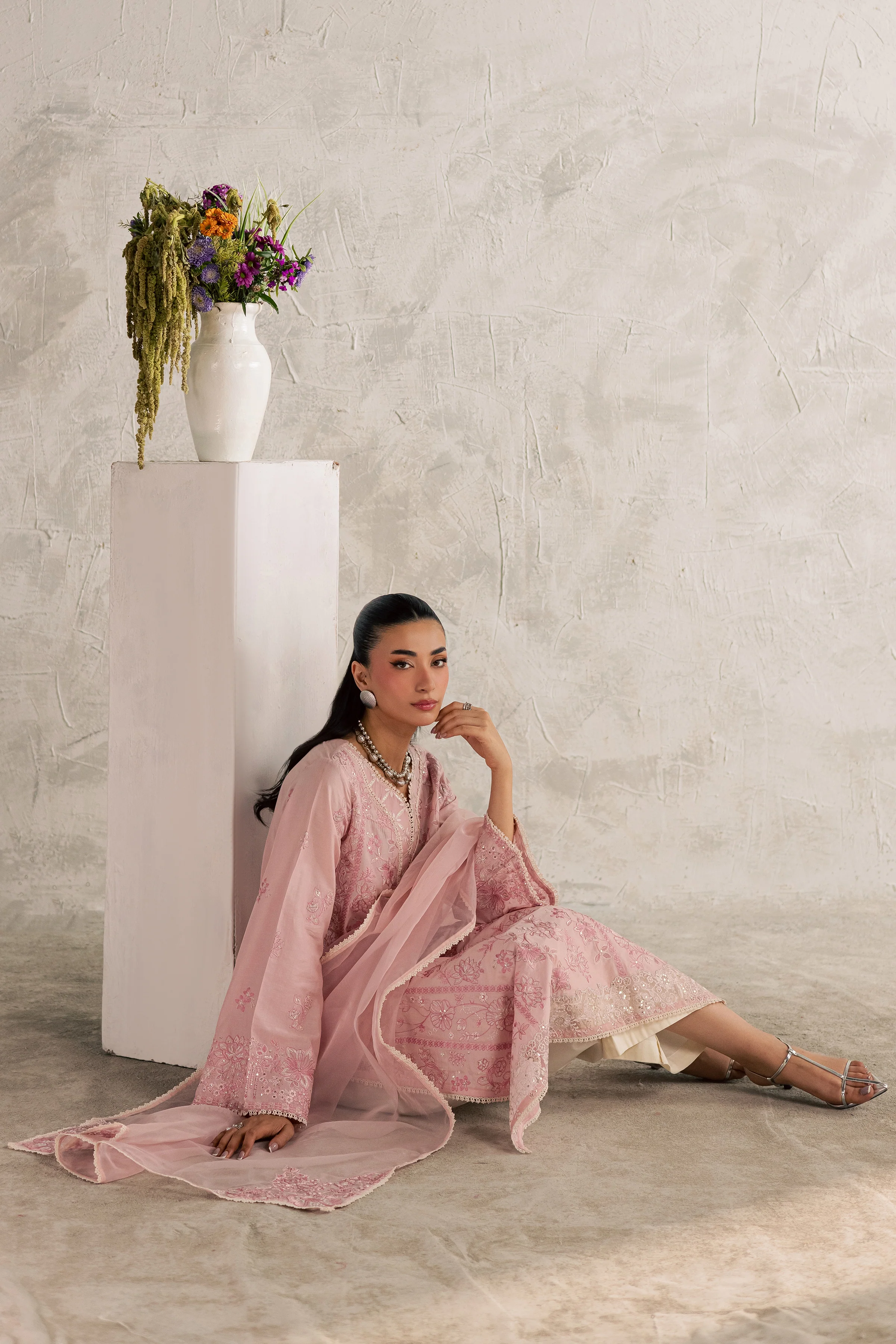Coral Mist 3Pc - Festive Embroidered Lawn - Image 8