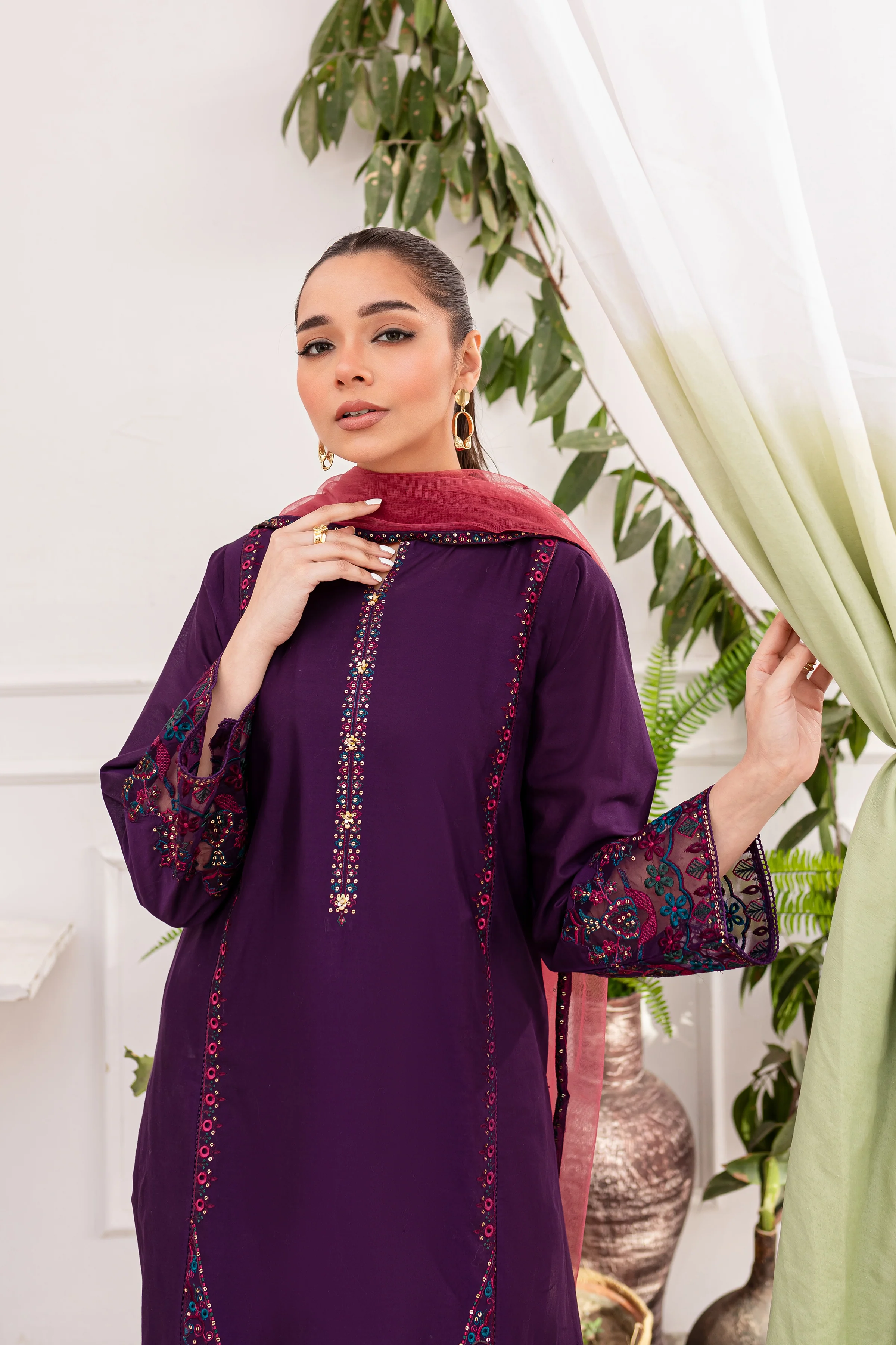Corset 3Pc - Embroidered Lawn Dress - Image 10