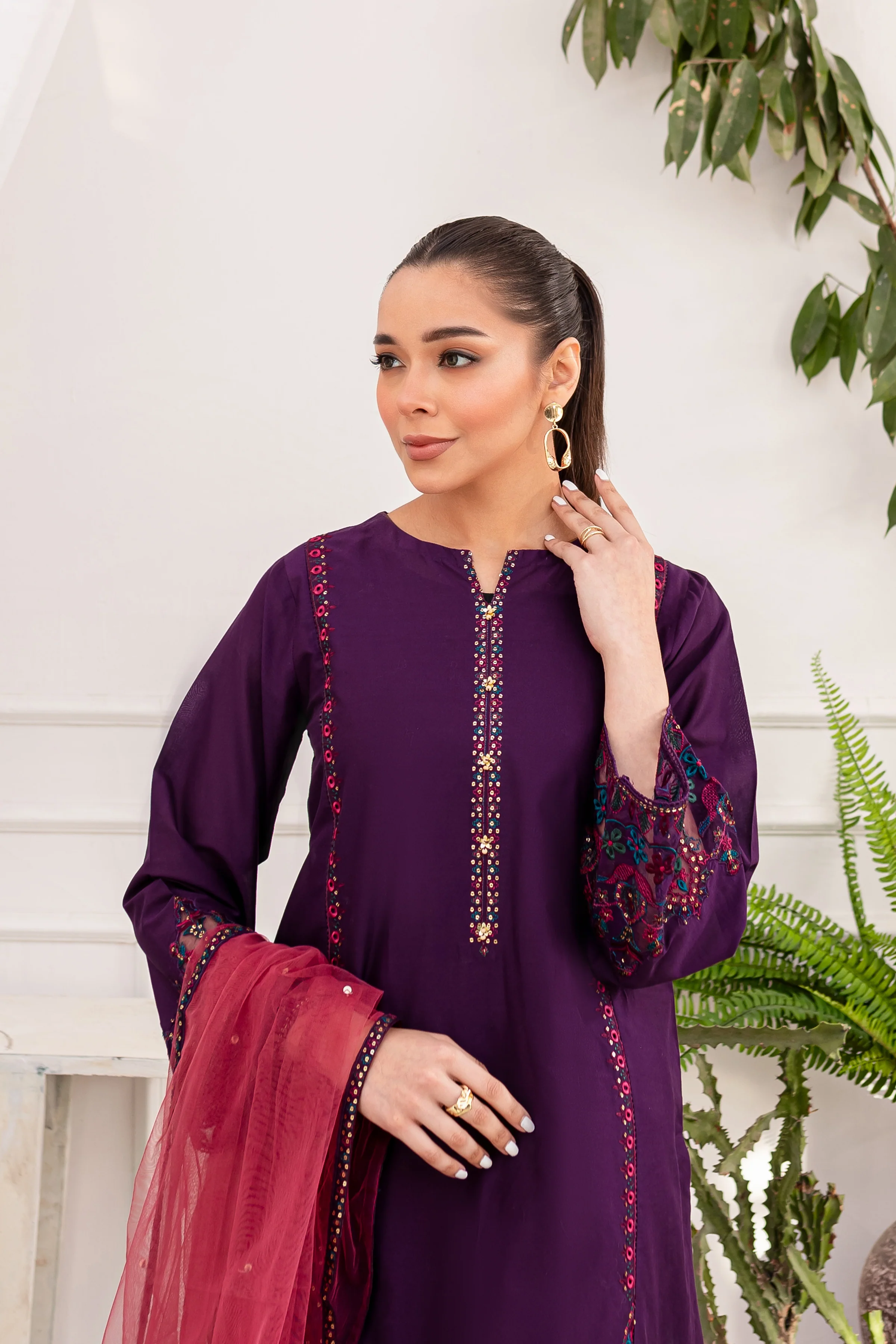 Corset 3Pc - Embroidered Lawn Dress - Image 11