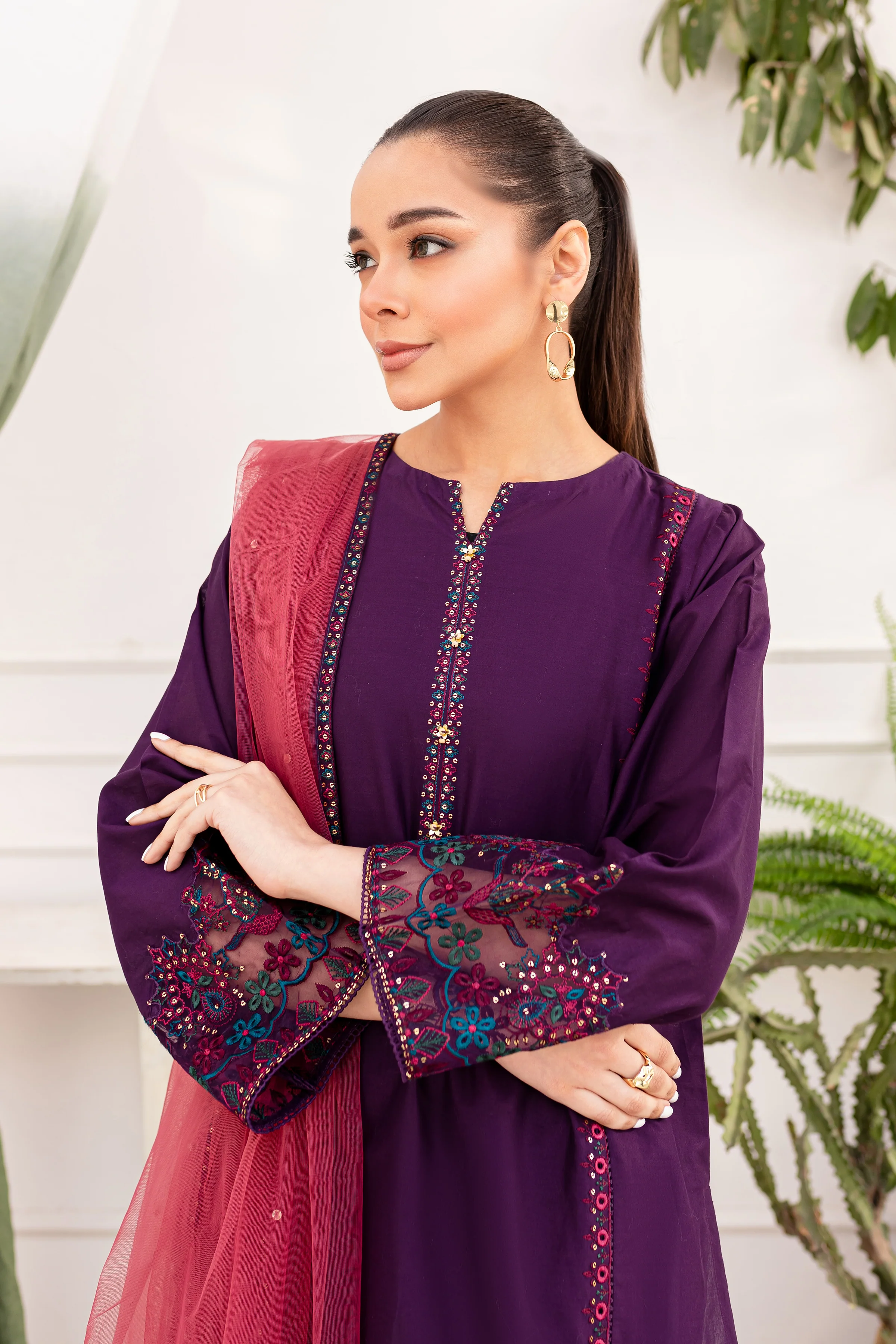 Corset 3Pc - Embroidered Lawn Dress - Image 15