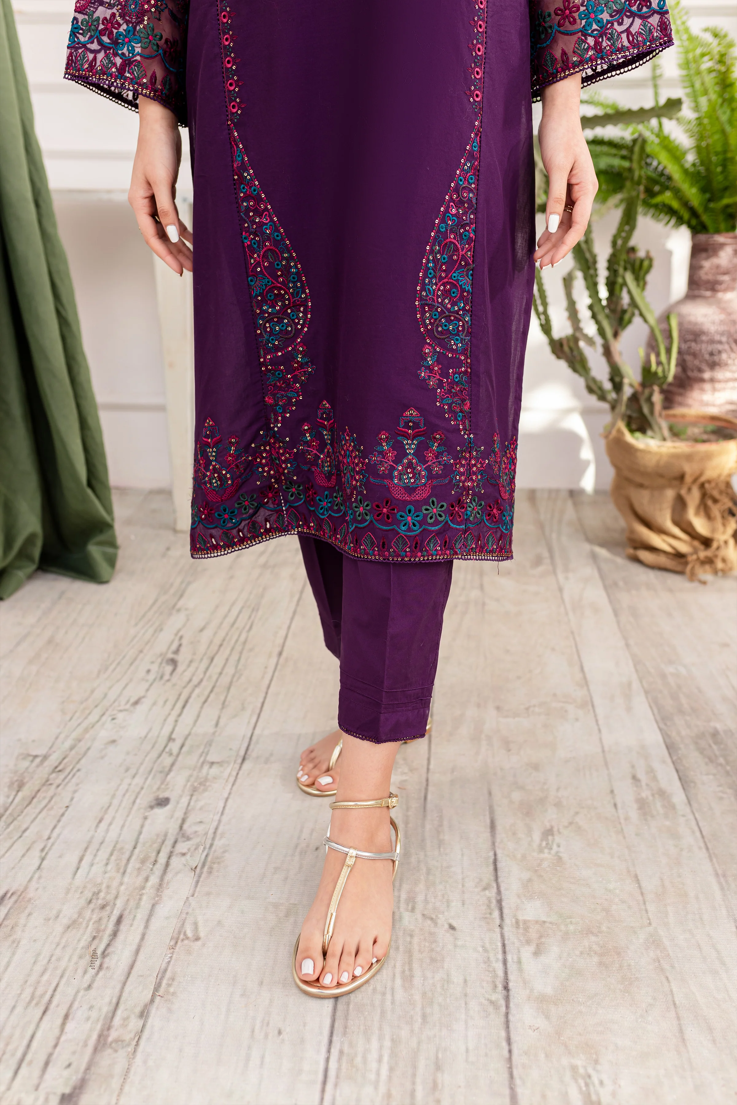 Corset 3Pc - Embroidered Lawn Dress - Image 17