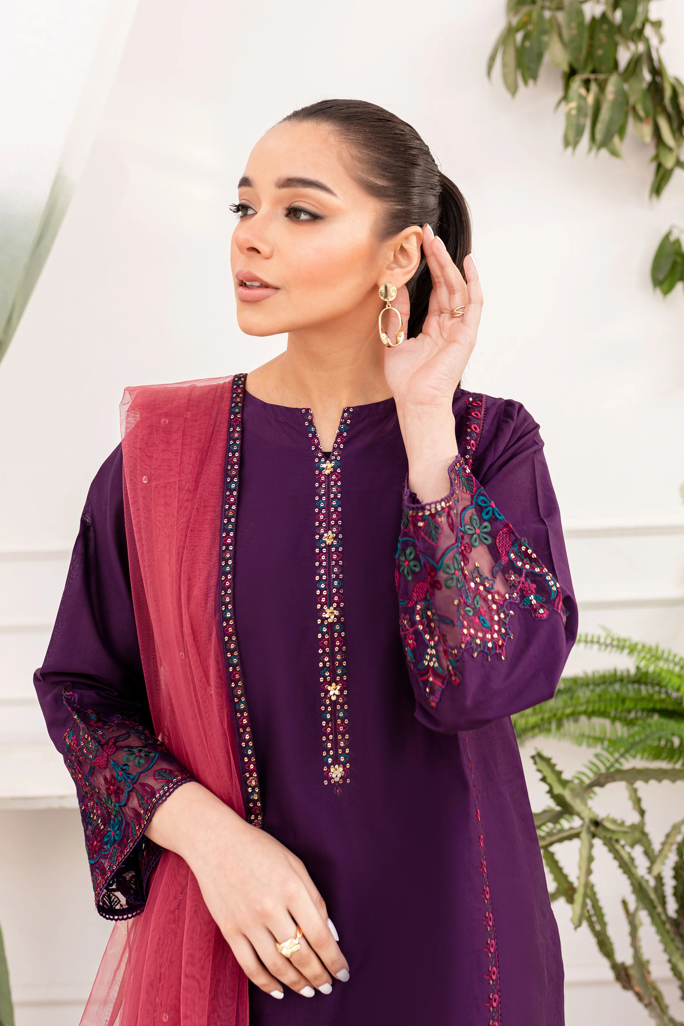 Corset 3Pc - Embroidered Lawn Dress - Image 2