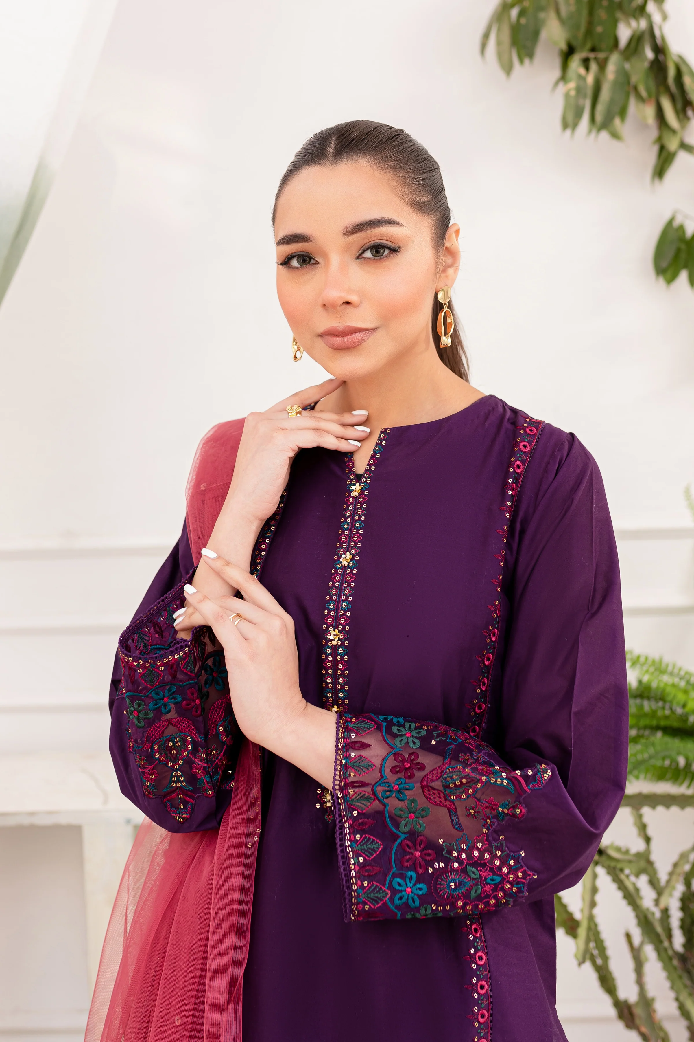Corset 3Pc - Embroidered Lawn Dress - Image 3