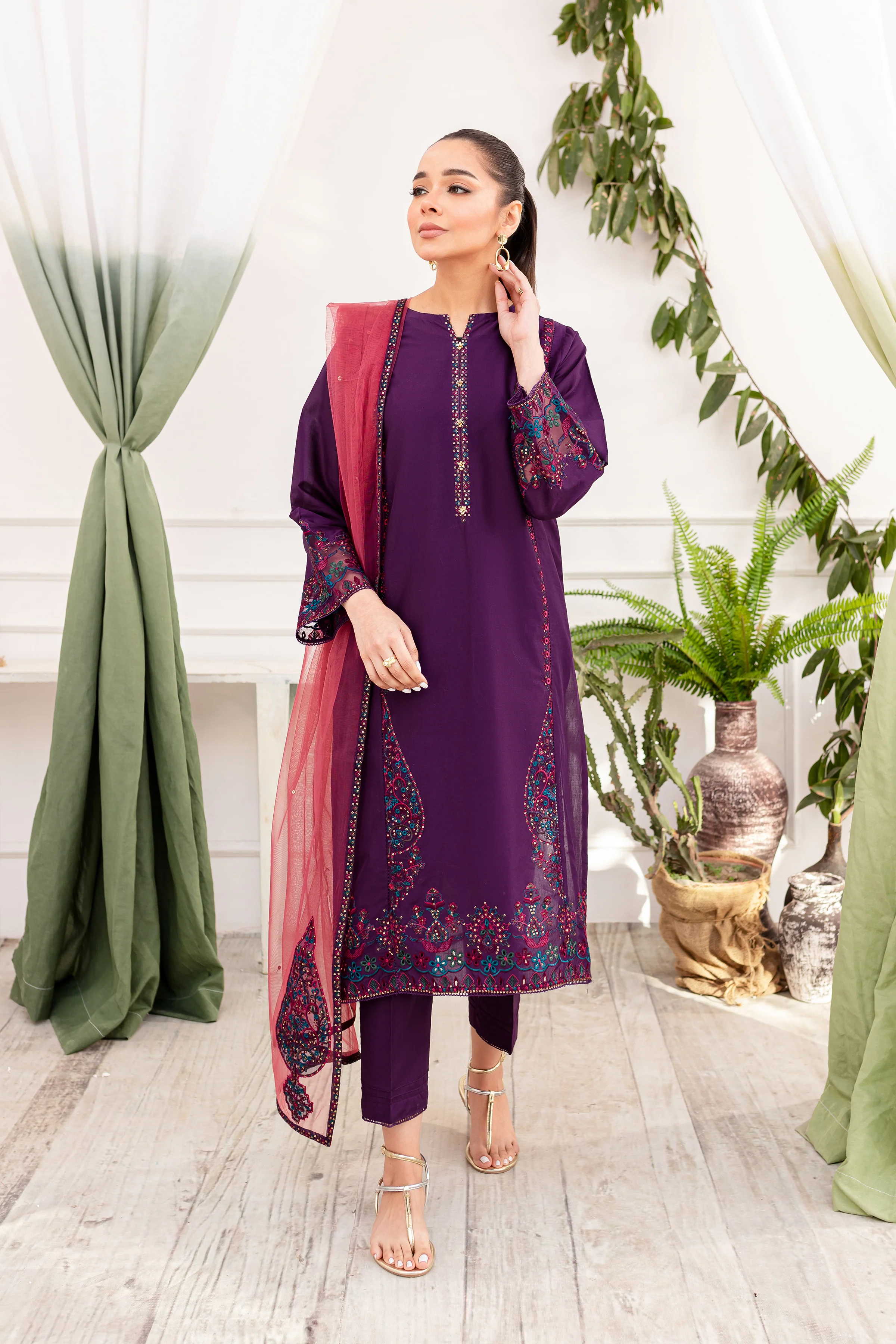 Corset 3Pc - Embroidered Lawn Dress - Image 5