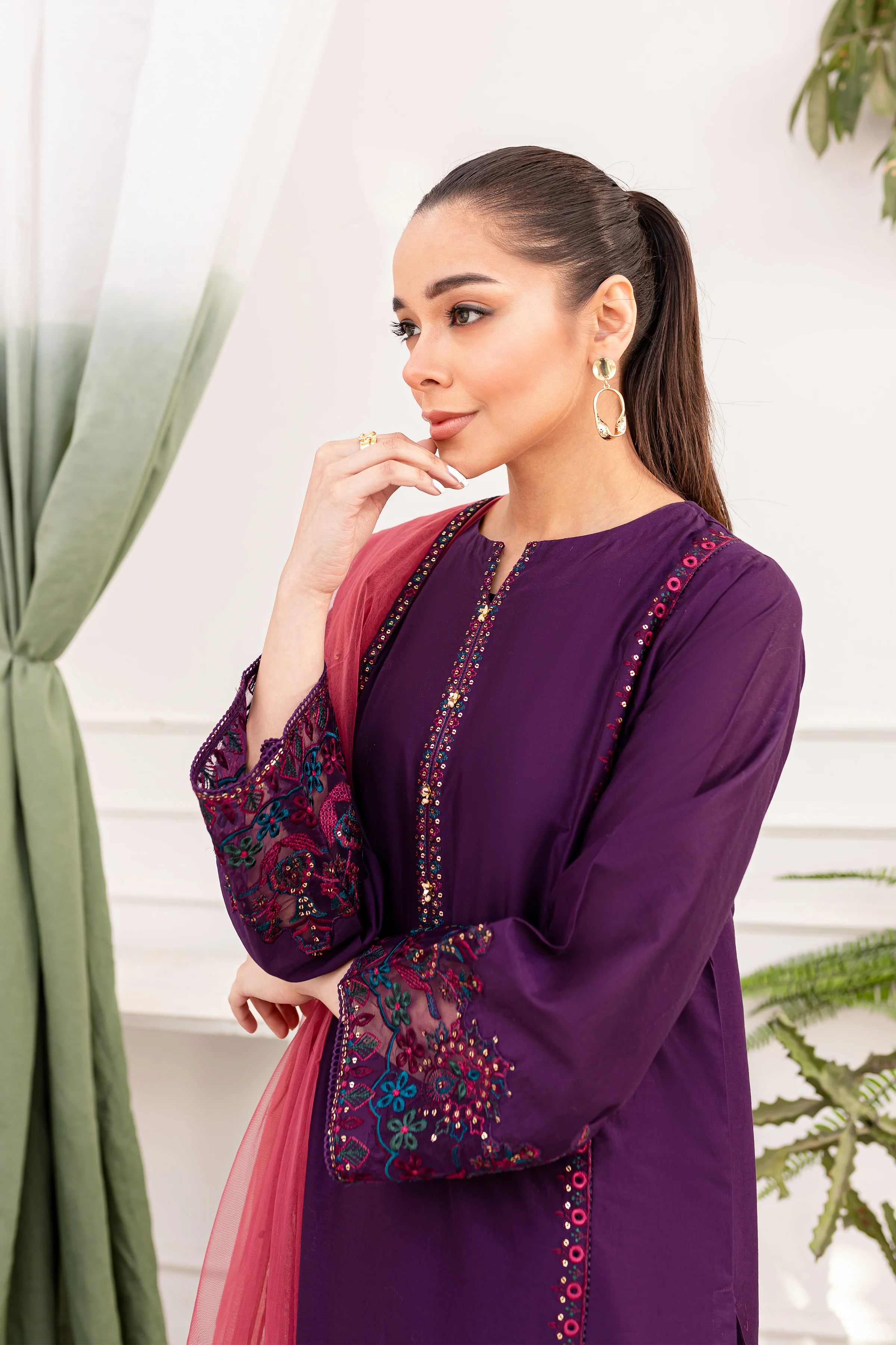 Corset 3Pc - Embroidered Lawn Dress - Image 8