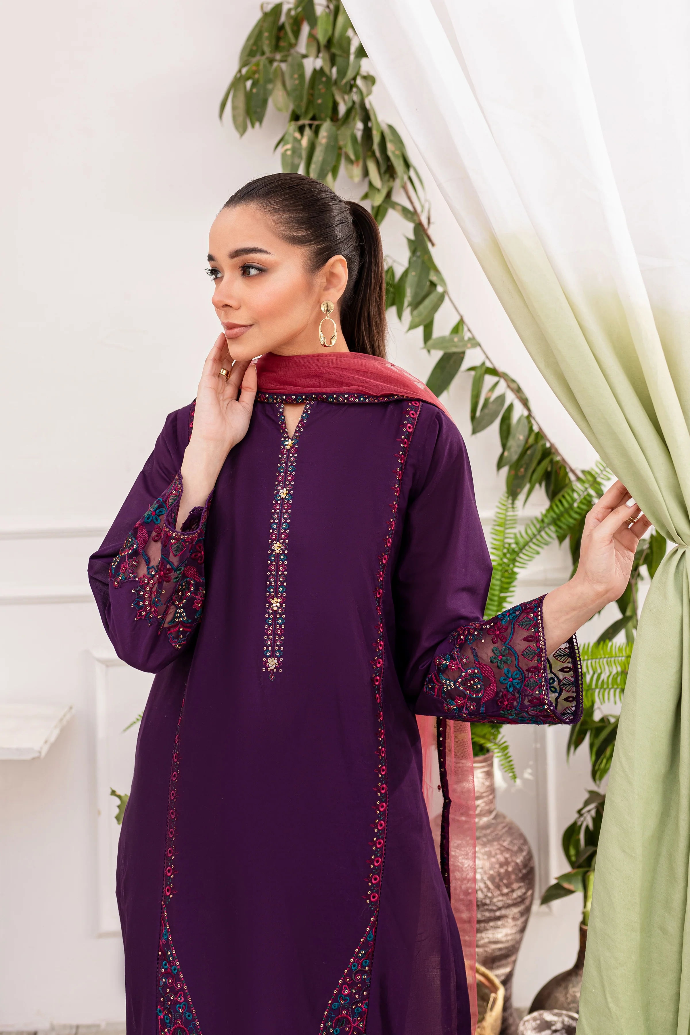 Corset 3Pc - Embroidered Lawn Dress - Image 9