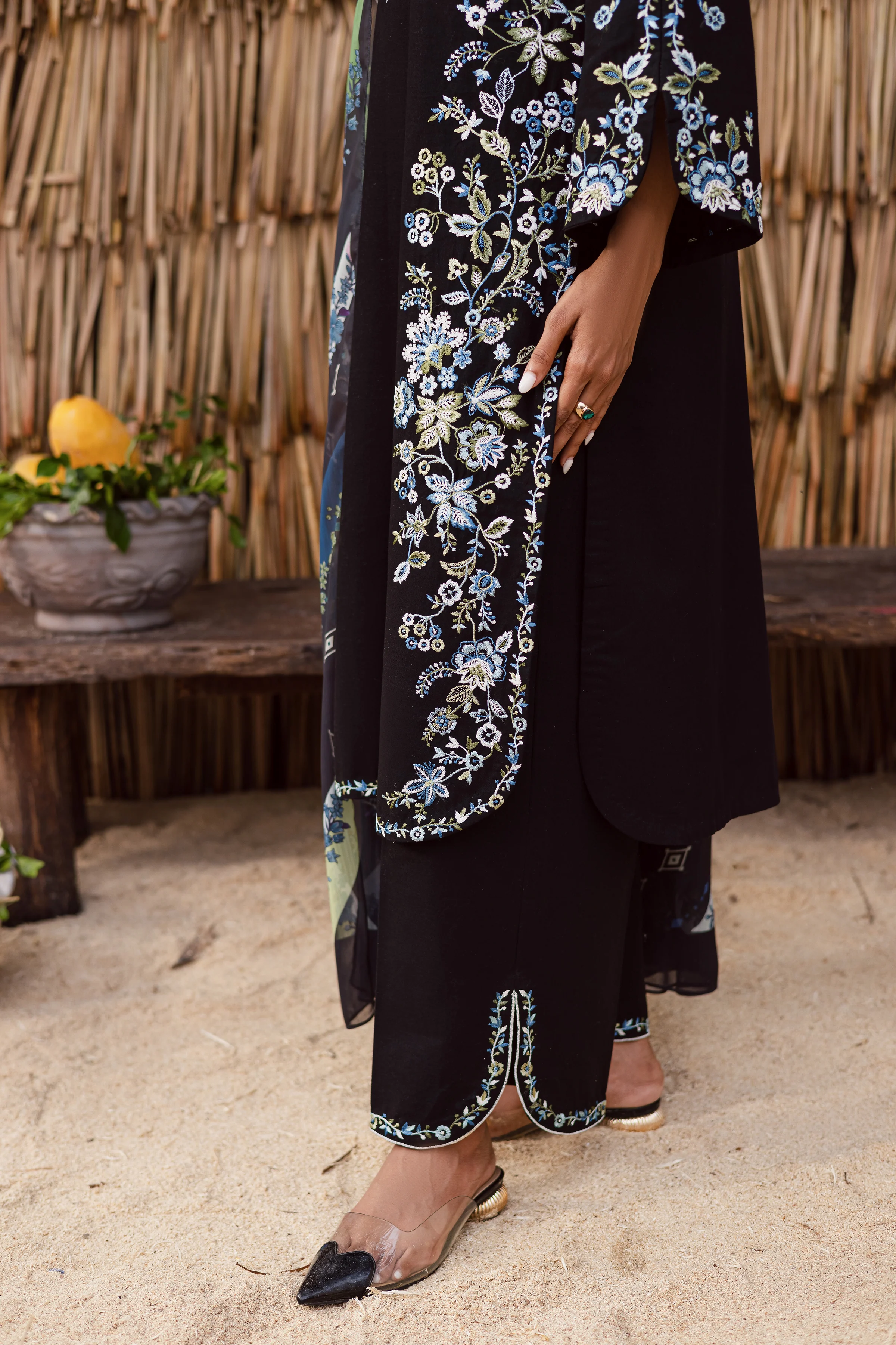 Crimora 3Pc - Embroidered Khaddar Dress - Image 9