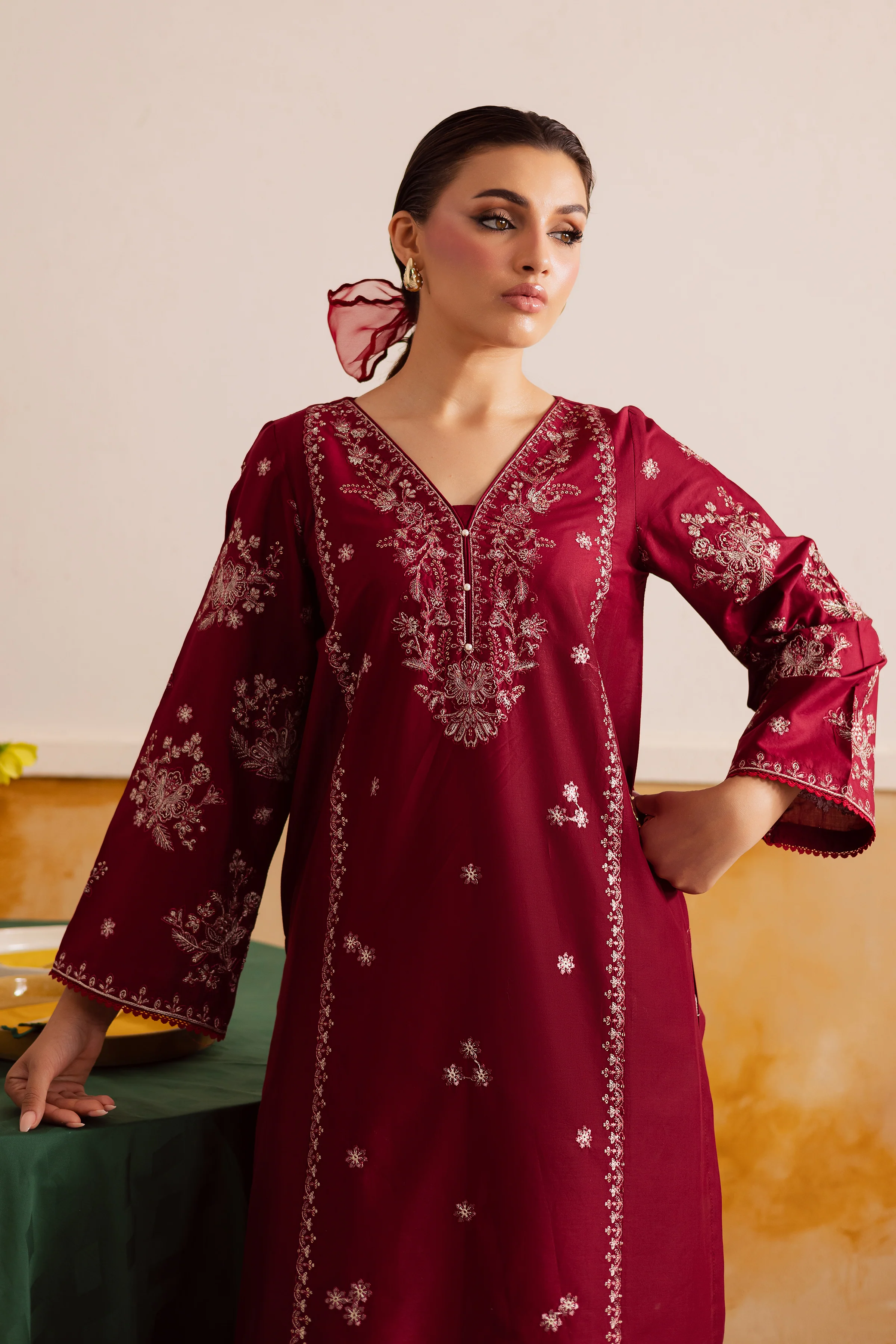 Crimson Haze 2Pc - Embroidered Lawn Pret - Image 3