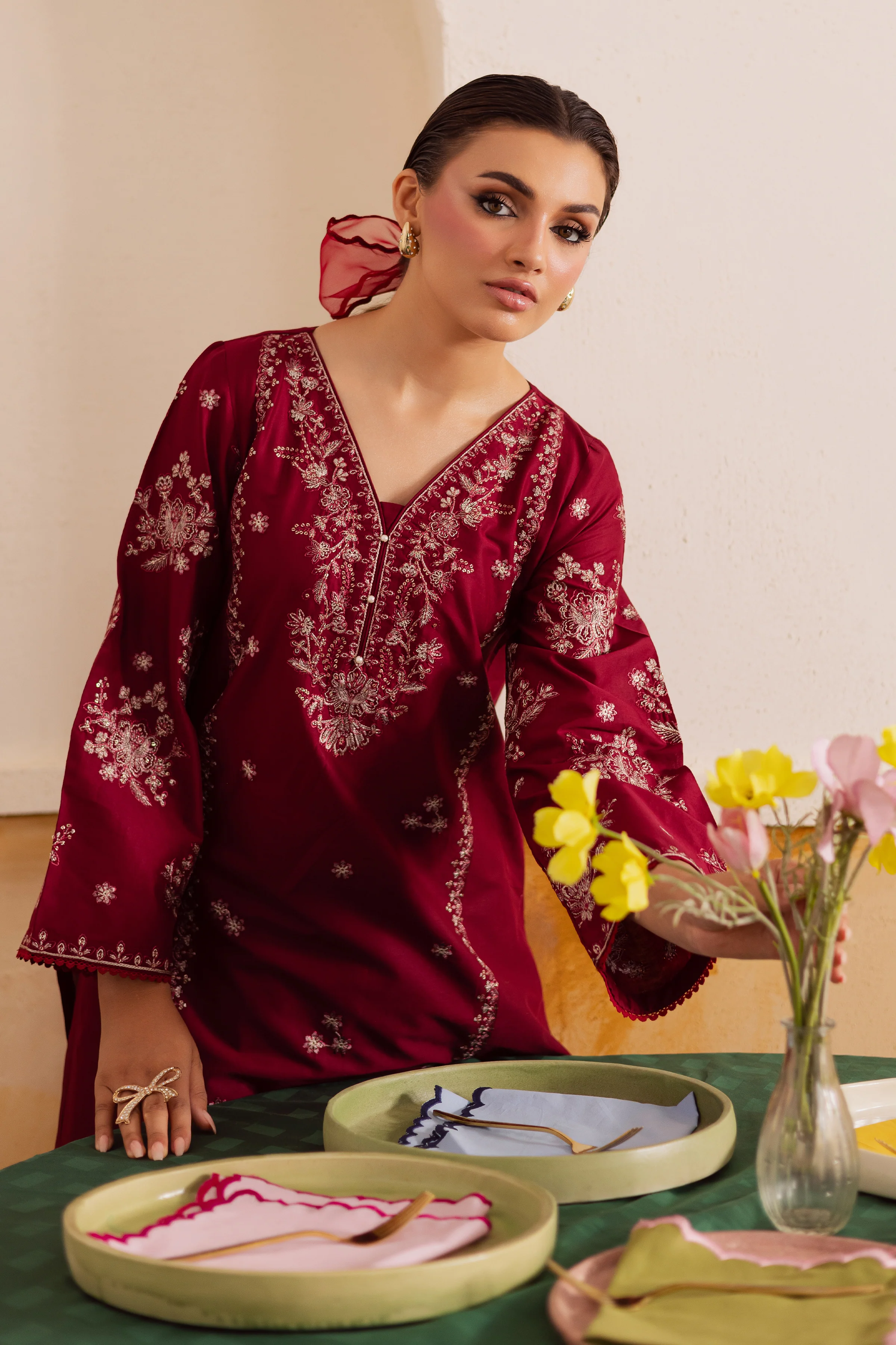 Crimson Haze 2Pc - Embroidered Lawn Pret - Image 4