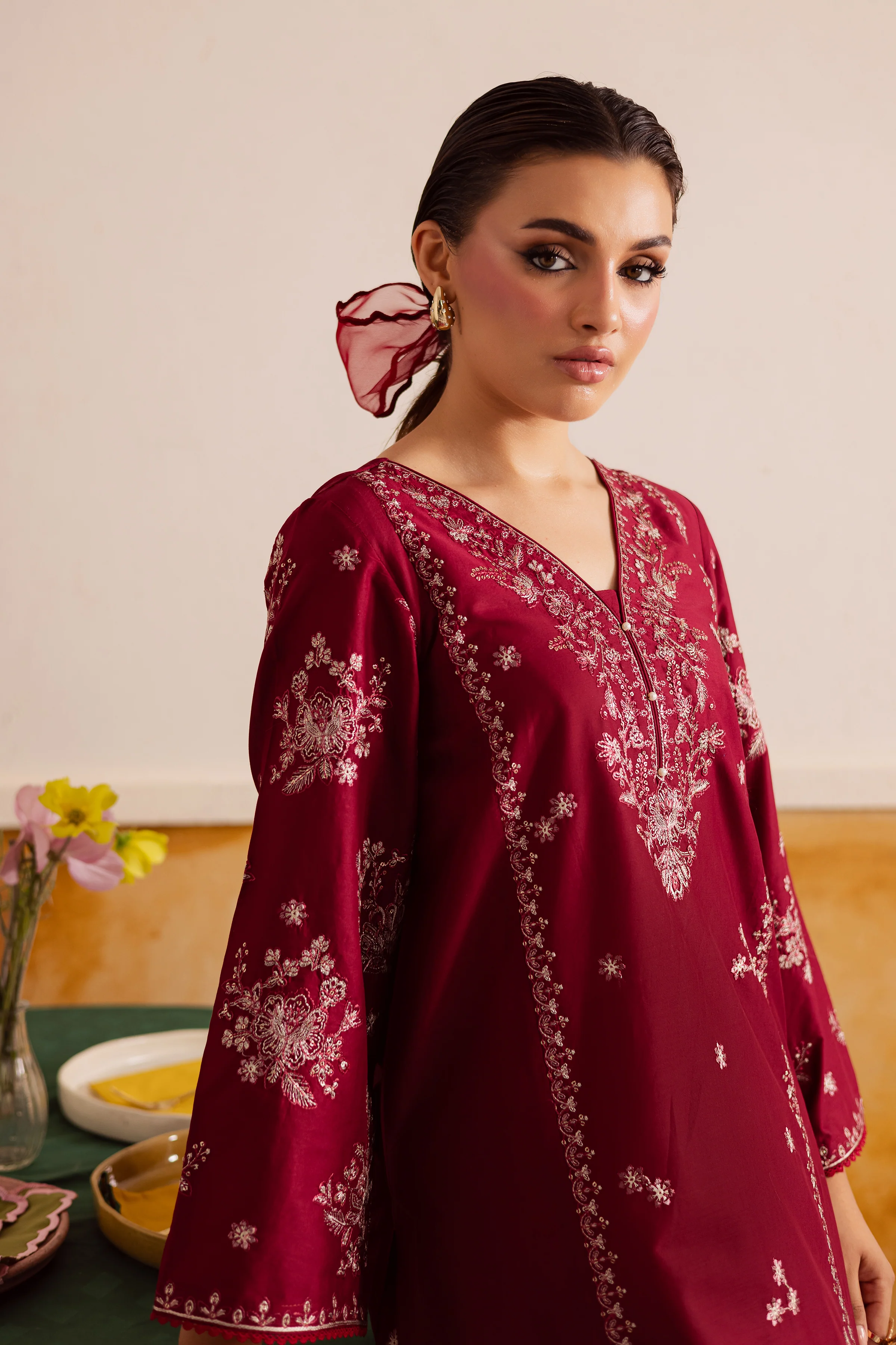 Crimson Haze 2Pc - Embroidered Lawn Pret - Image 5